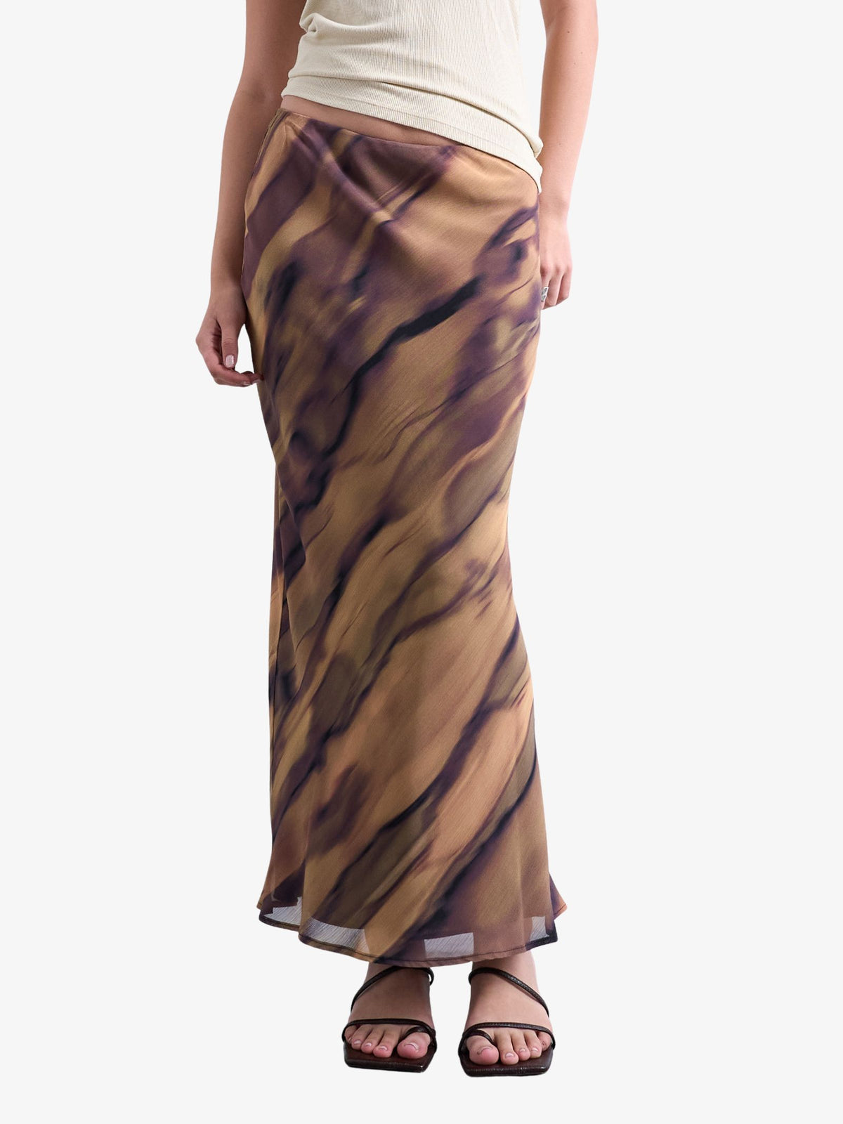 Topshop Chiffon Midi Skirt | Multi