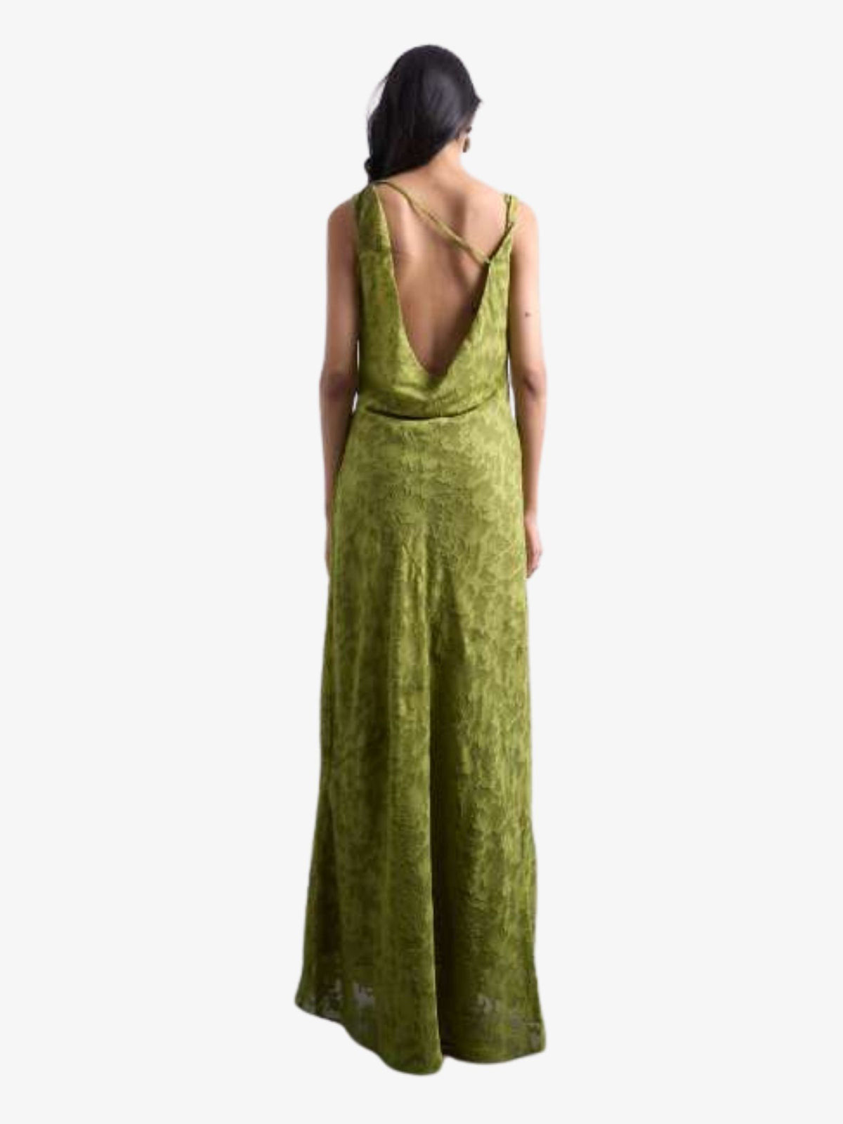 Topshop Devore Occasion Twist Shoulder Midi Dress | Green