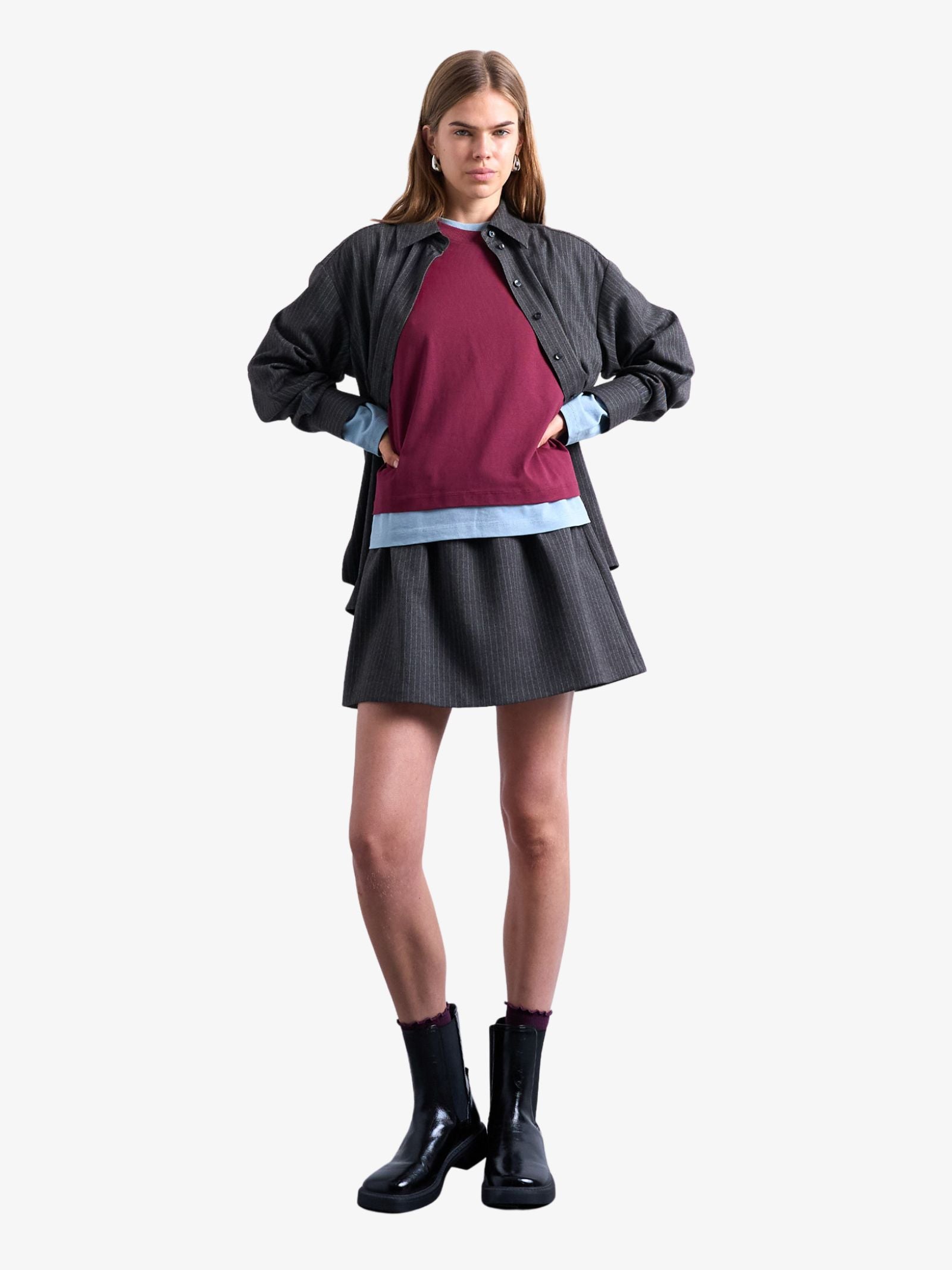 Brushed Low Rise Flippy Mini Micro Skirt