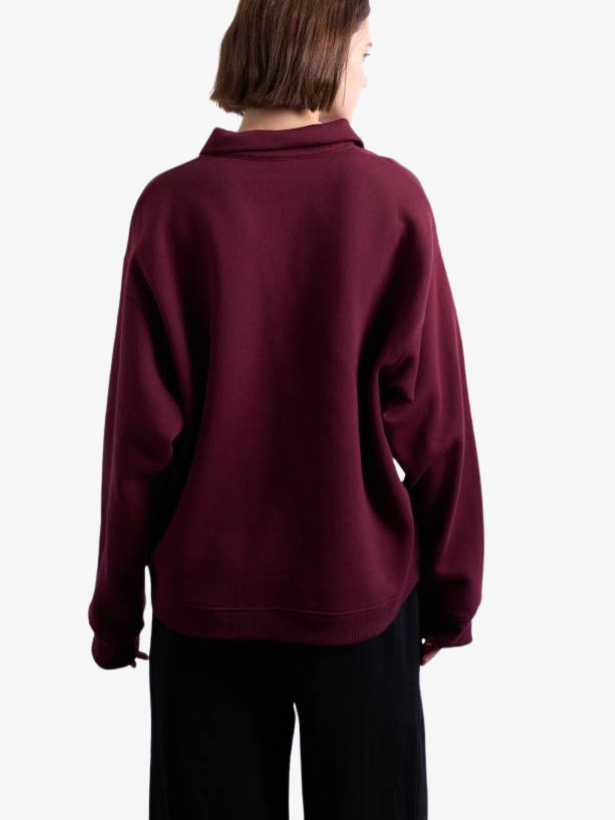 Topshop Polo Sweatshirt | Burgundy