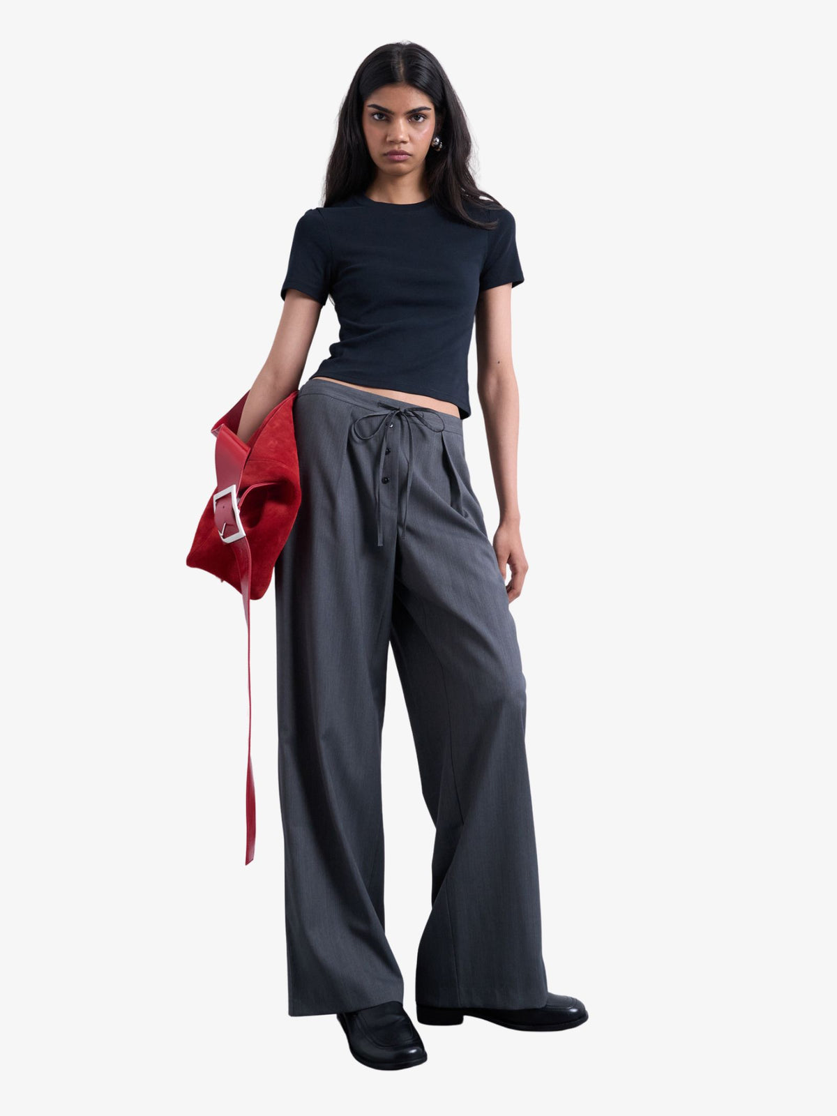 Topshop Tie Waist Boxer Jogger | Grey