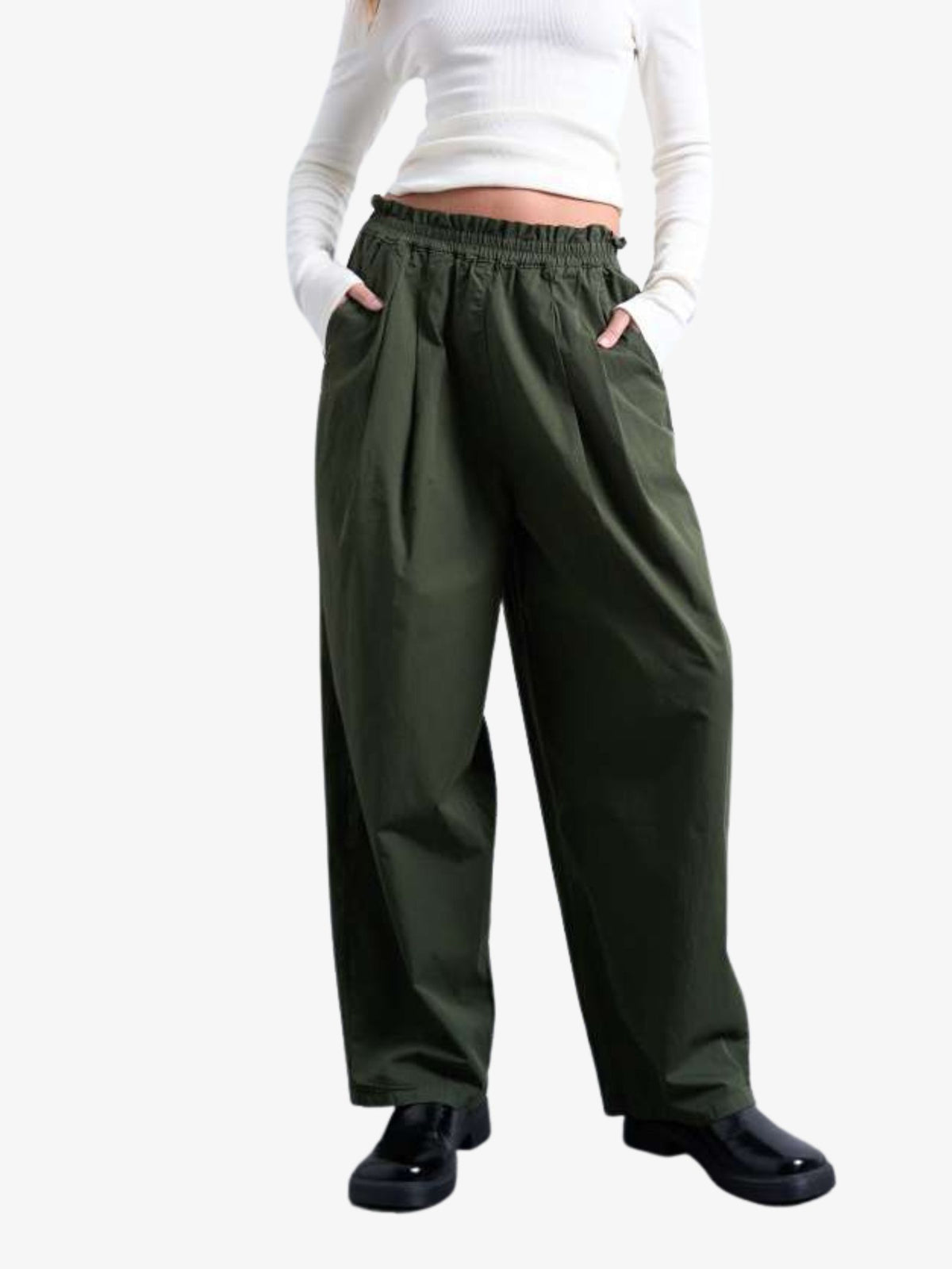 Topshop Pleated Balloon Jogger | Green
