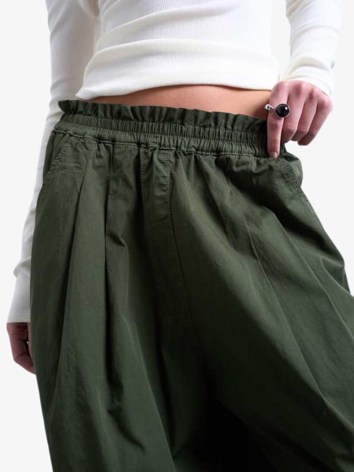 Topshop Pleated Balloon Jogger | Green