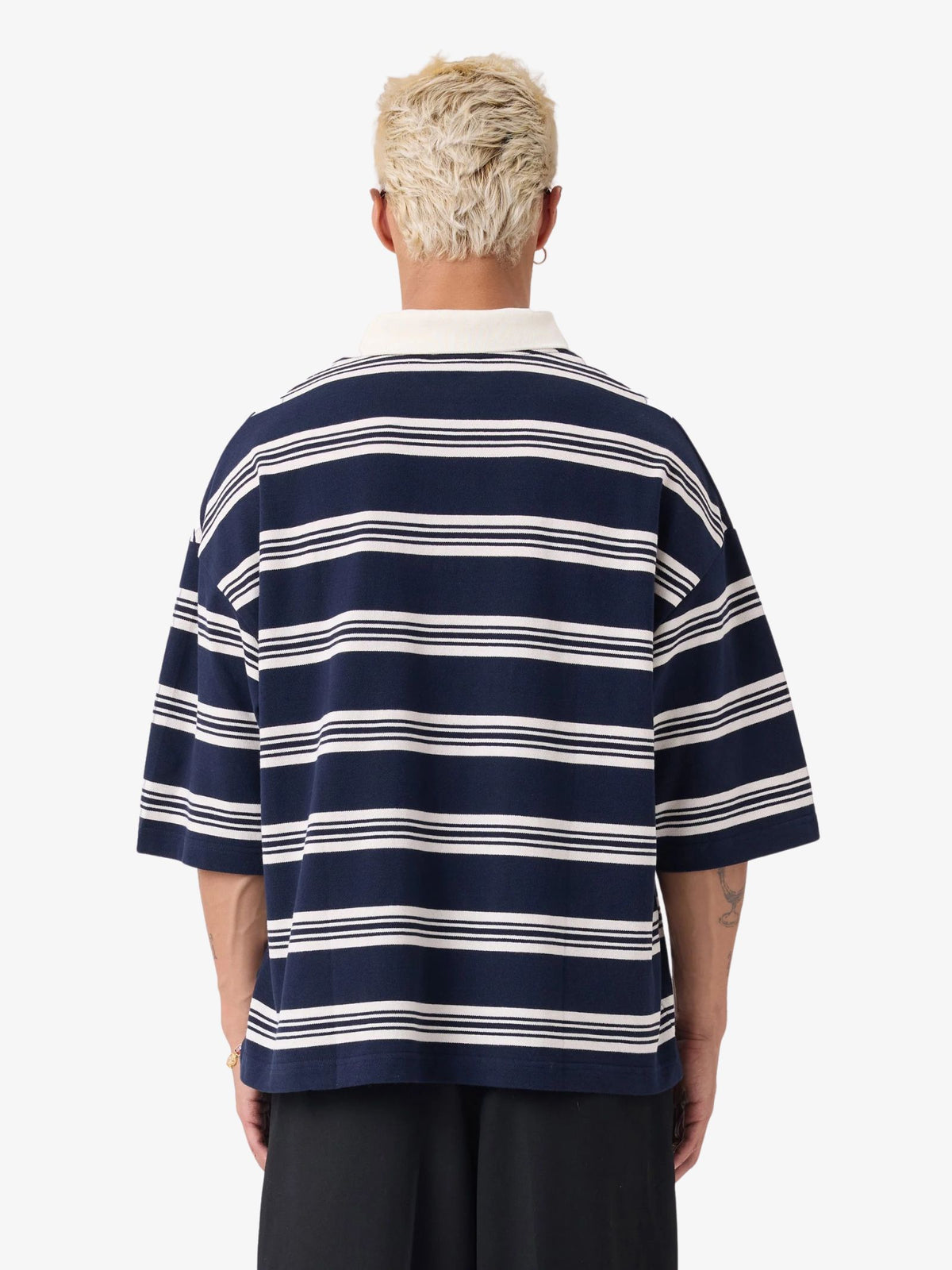 Zanerobe Box Crop Polo Shirt | Navy/White