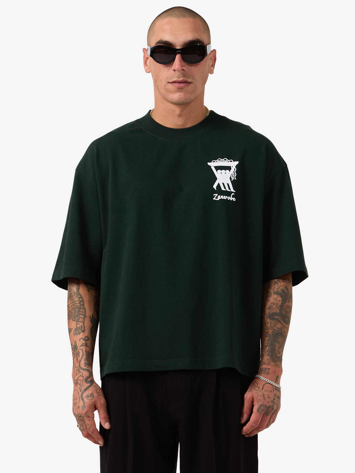 Zanerobe Pasta Kings Crop Flow Tee | Forest