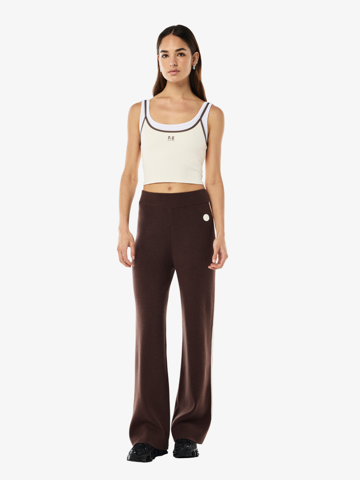 Pe Nation Verge Knit Pant | Espresso