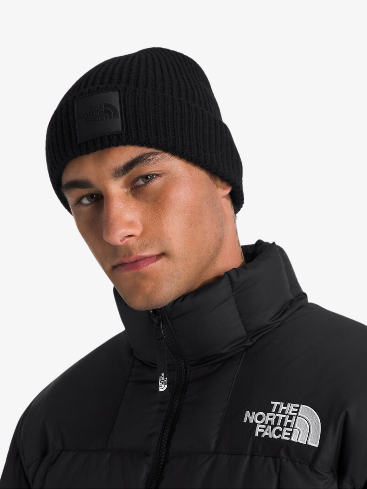 The North Face TNF Logo Box Cuffed Beanie | Tnfblk40Yrmntnjktptch