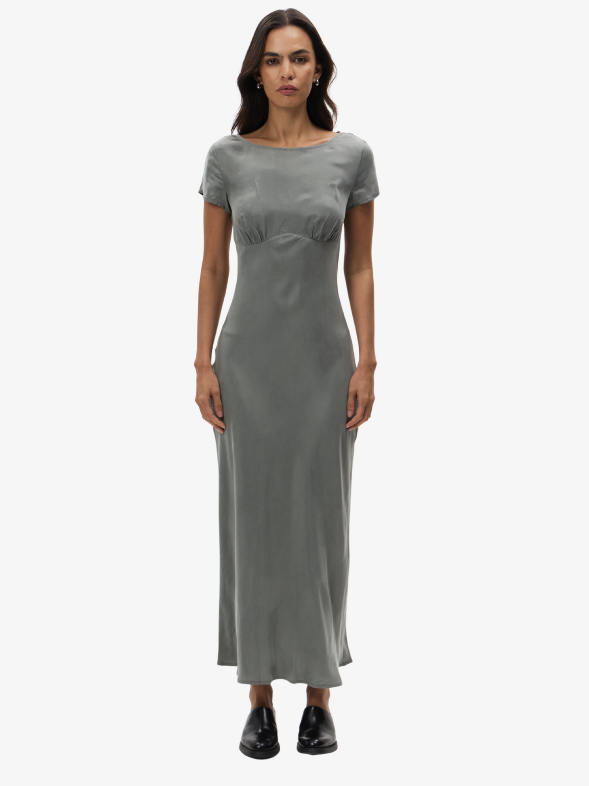 Lulu & Rose Chere Cupro Maxi Dress | Silver