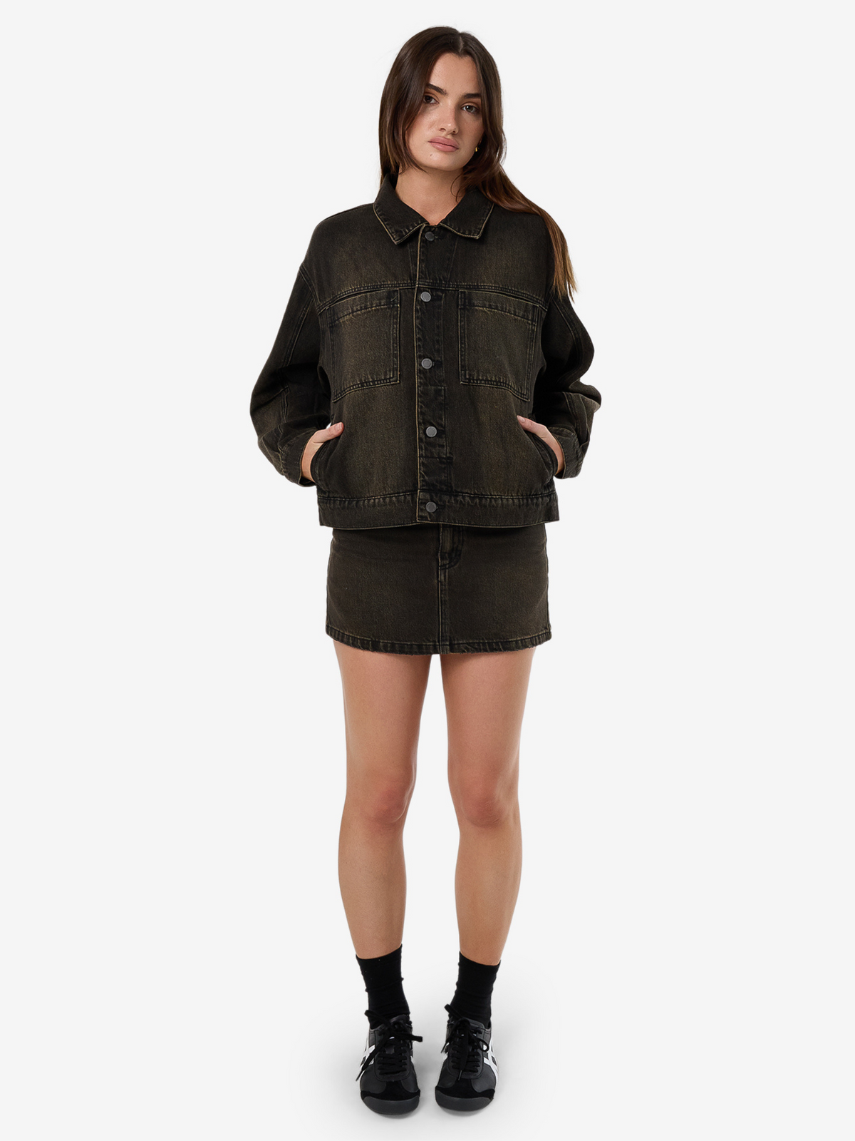 Thrills Bailey Jacket | DIRTY OLIVE BLACK