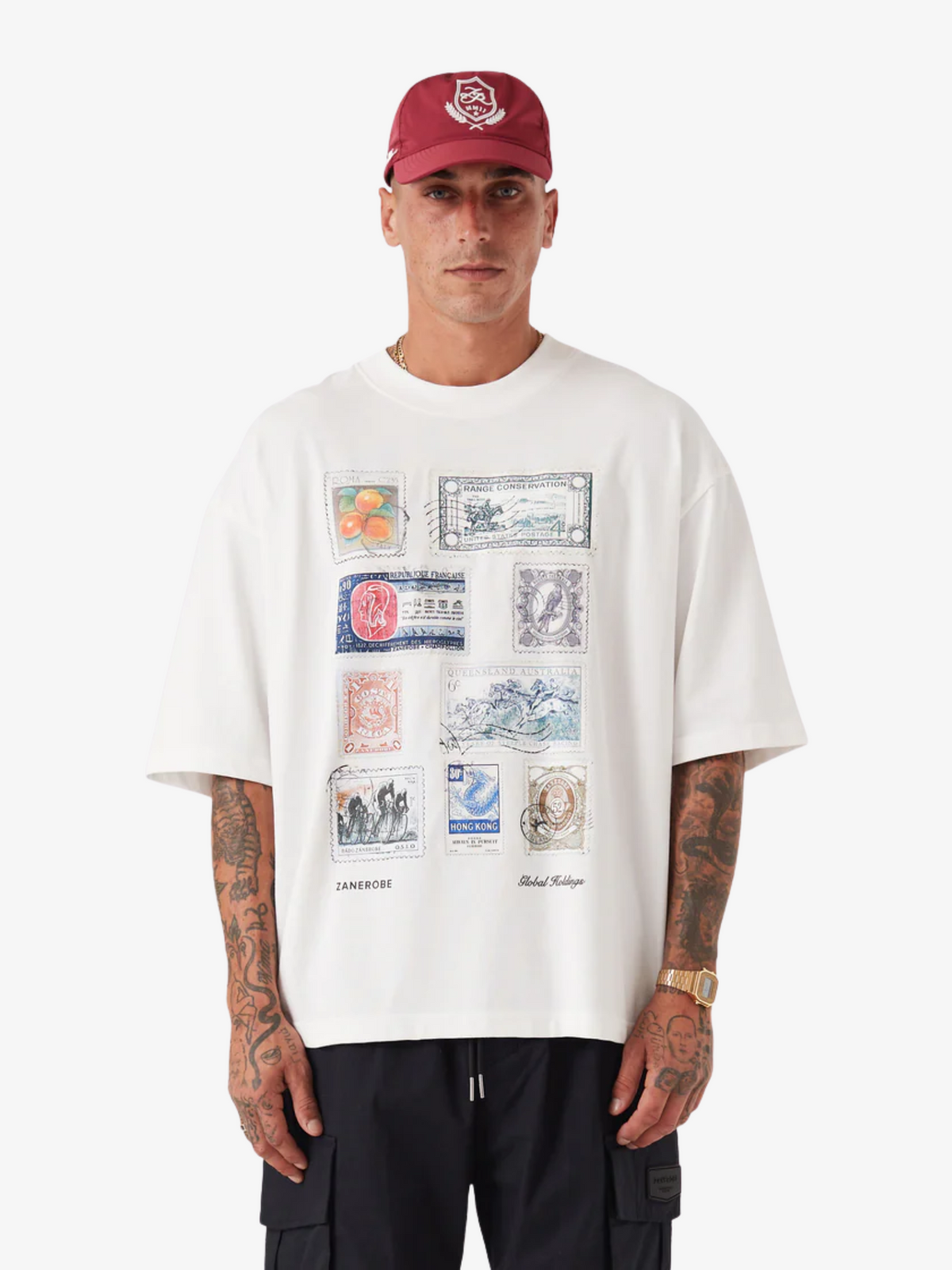 Zanerobe Stamps Flow Tee | Vintage White