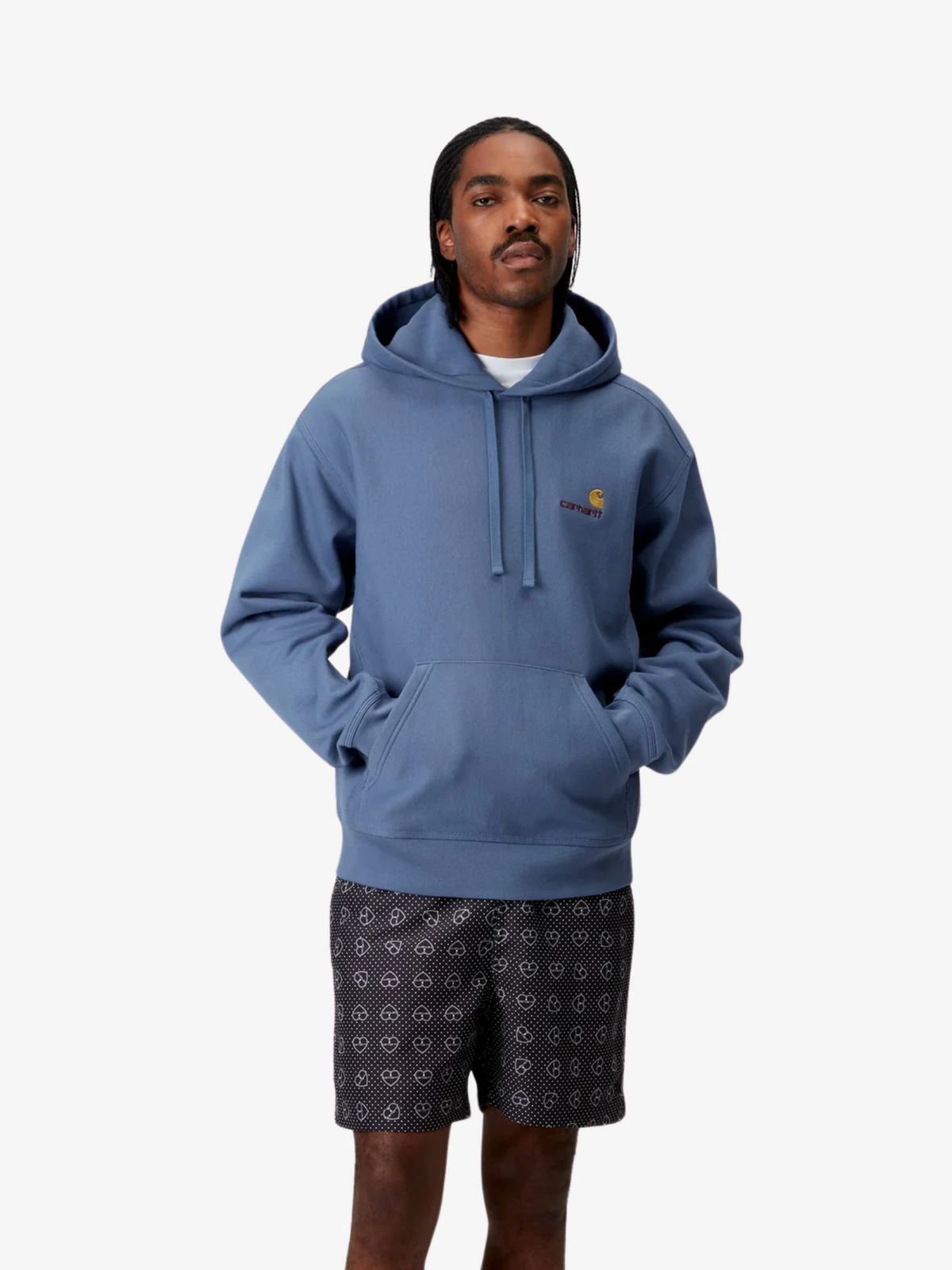 Carhartt Wip Hooded American Script Sweat | Blue Iris