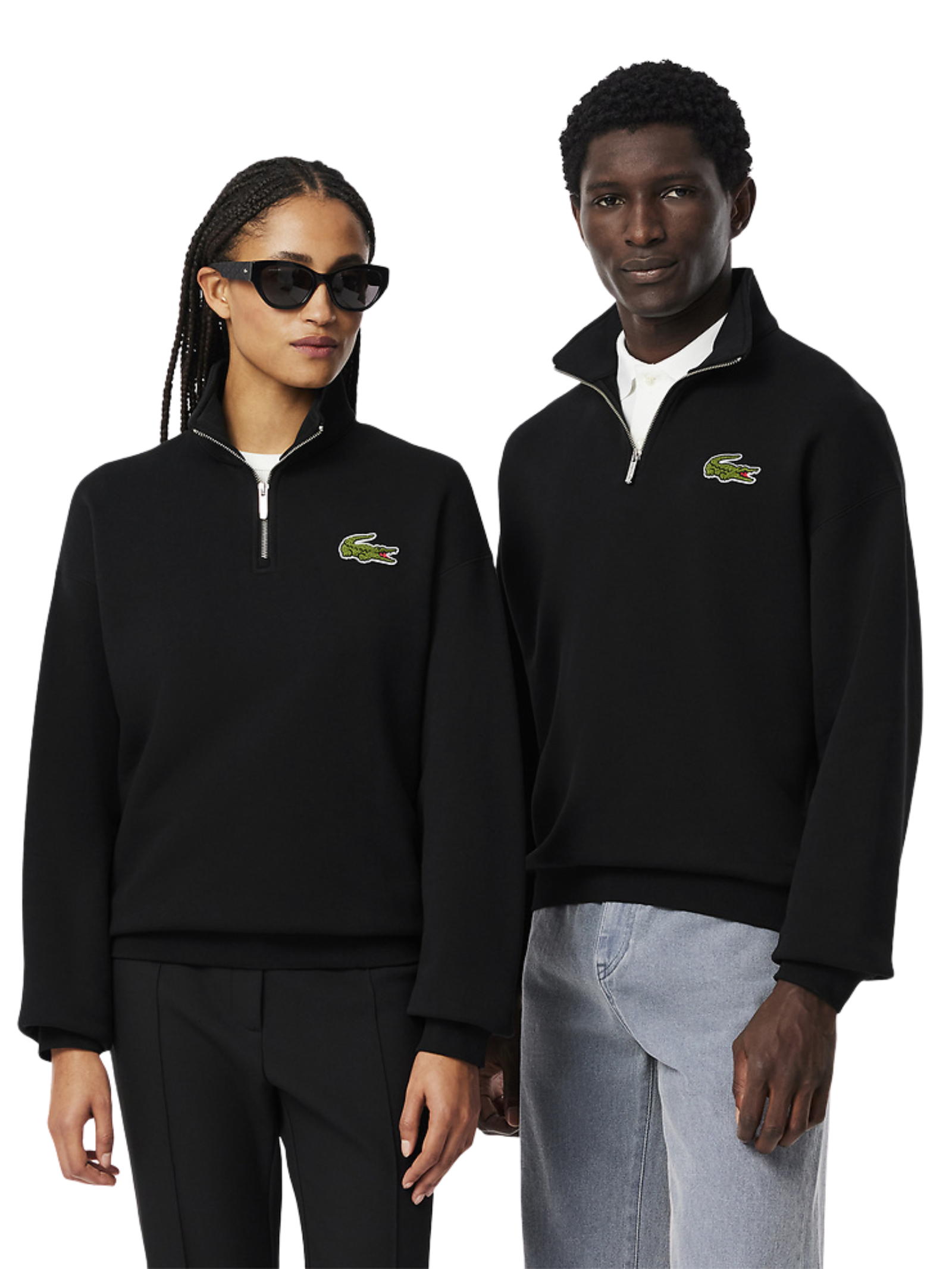 Lacoste Croc Signature 1/4 Zip Sweat BLACK Glue Store
