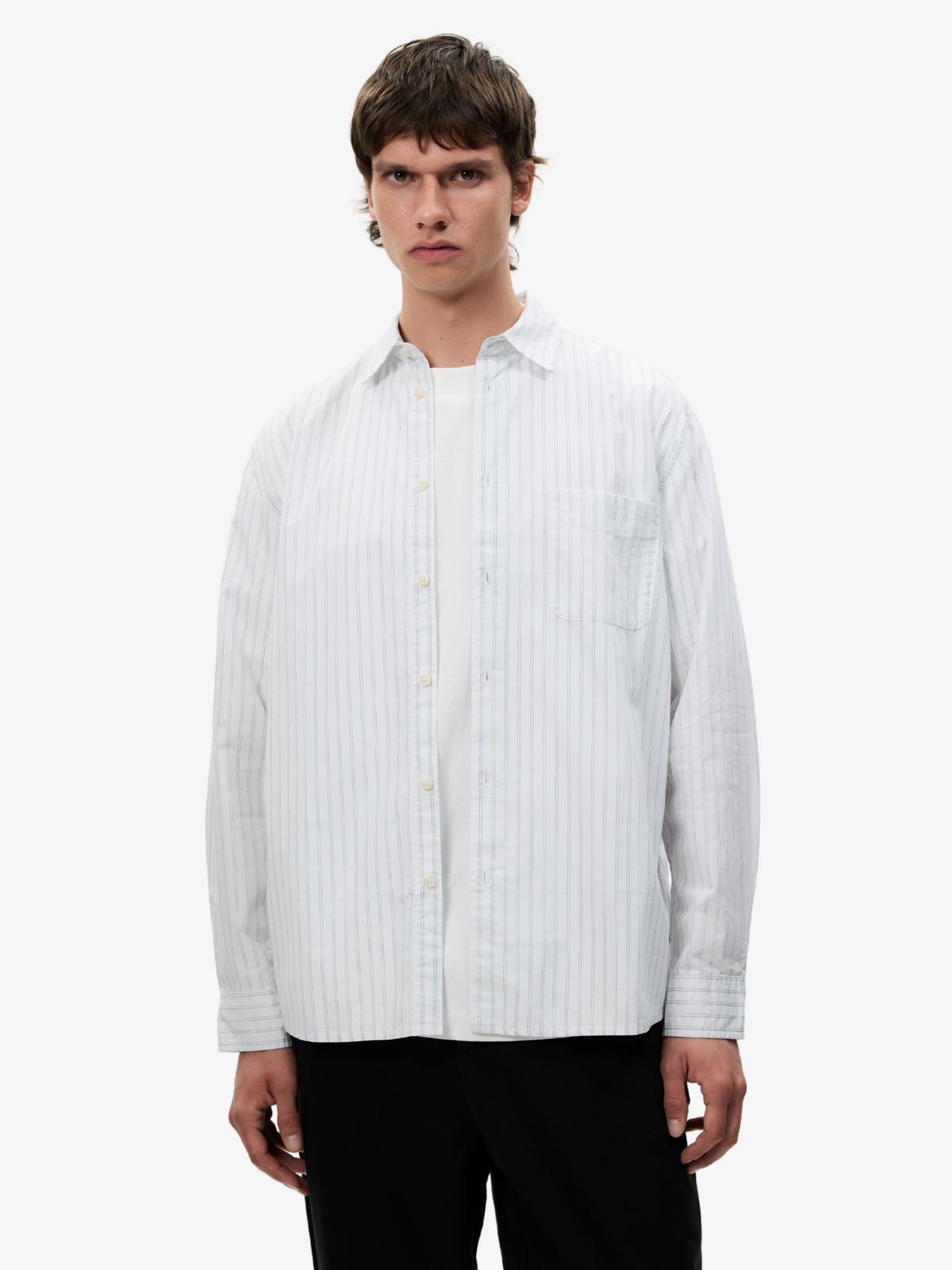 Article One Martin Poplin Shirt | Navy White