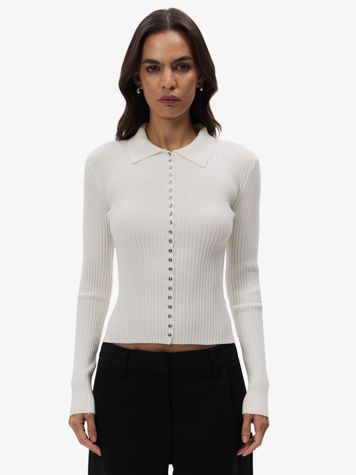 MSE Long Sleeve Button Up Knit | Off White