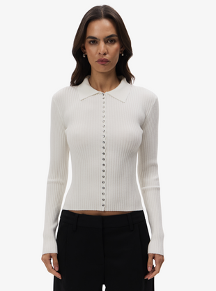 Long Sleeve Button Up Knit