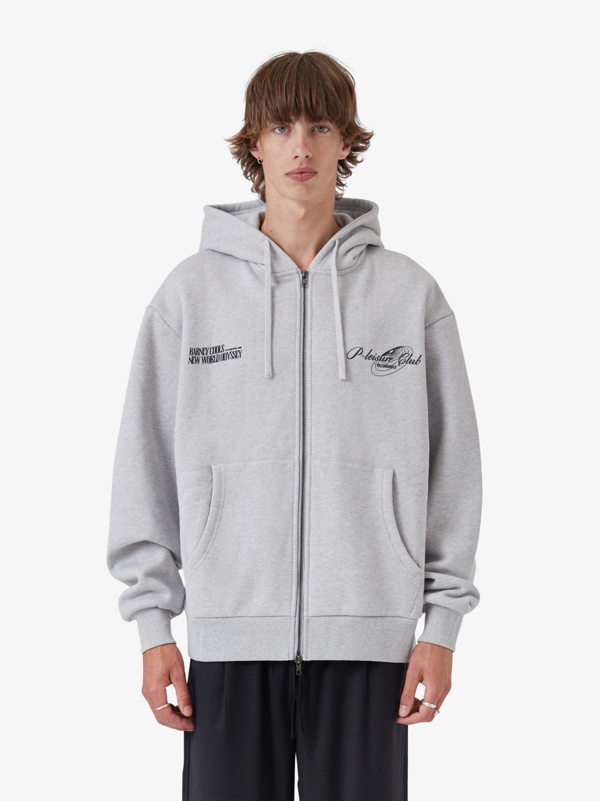 Barney Cools N Zip Hood | Grey Melange