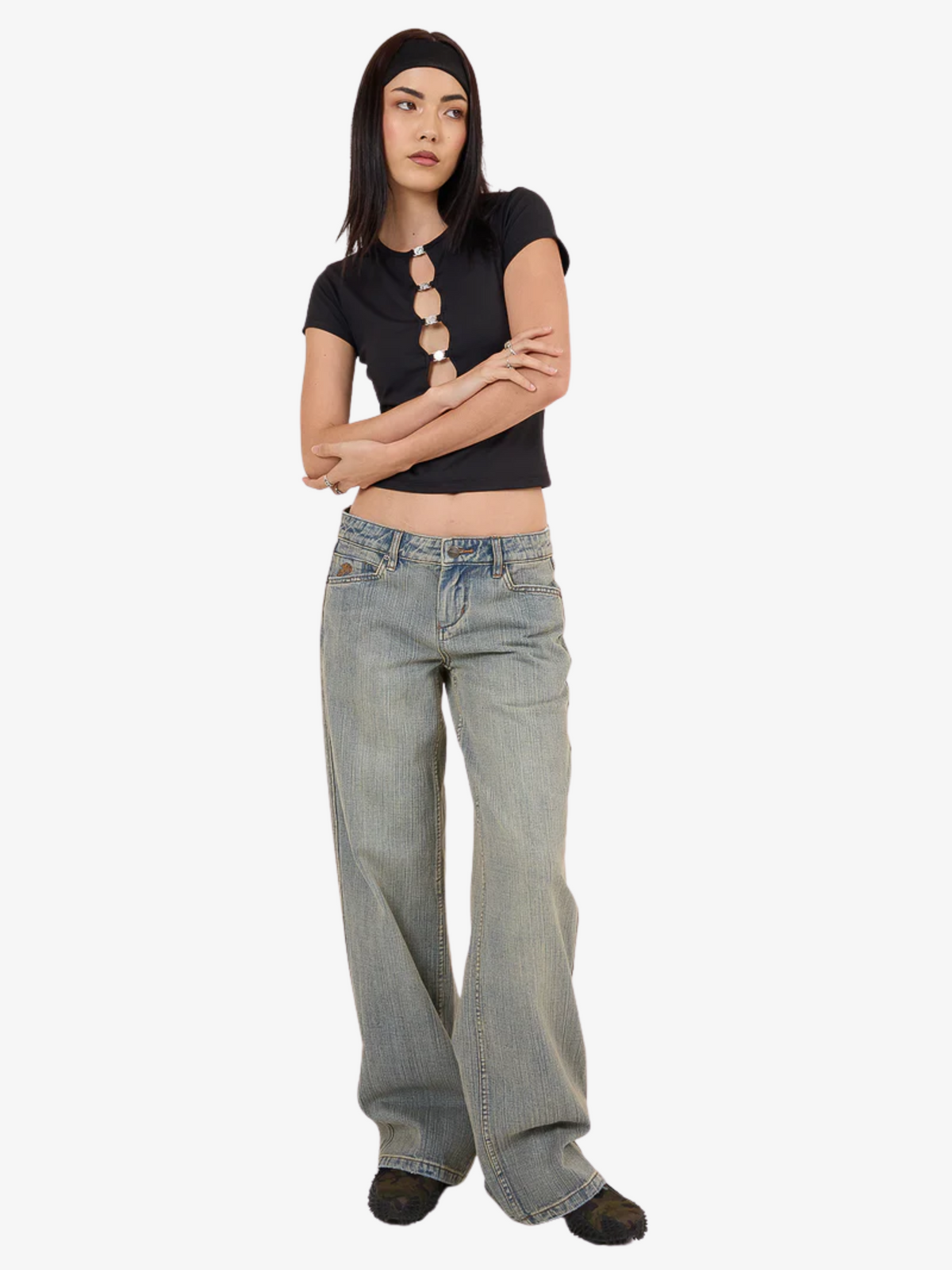 Worship Baggy Low Rider Jean | Dirty Streak Fade