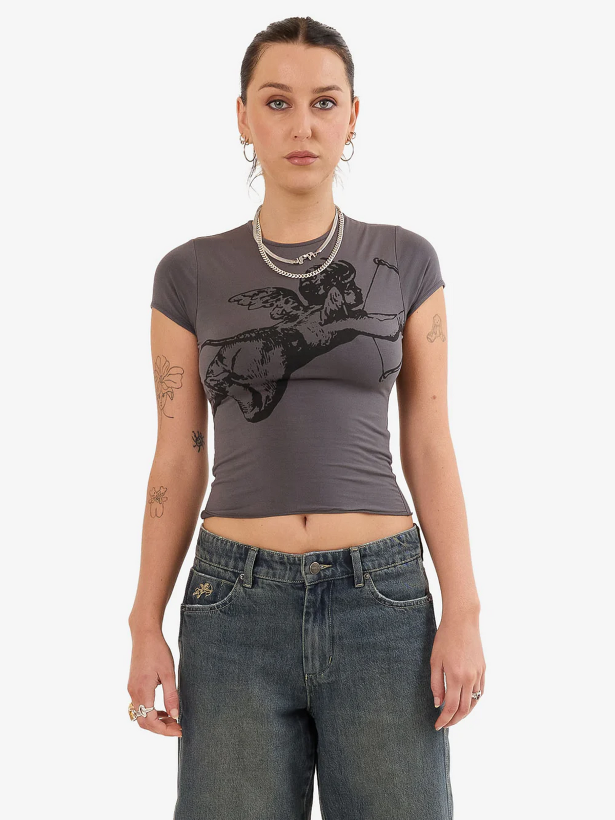 Worship Cherub Cap Sleeve Top | Worn Black