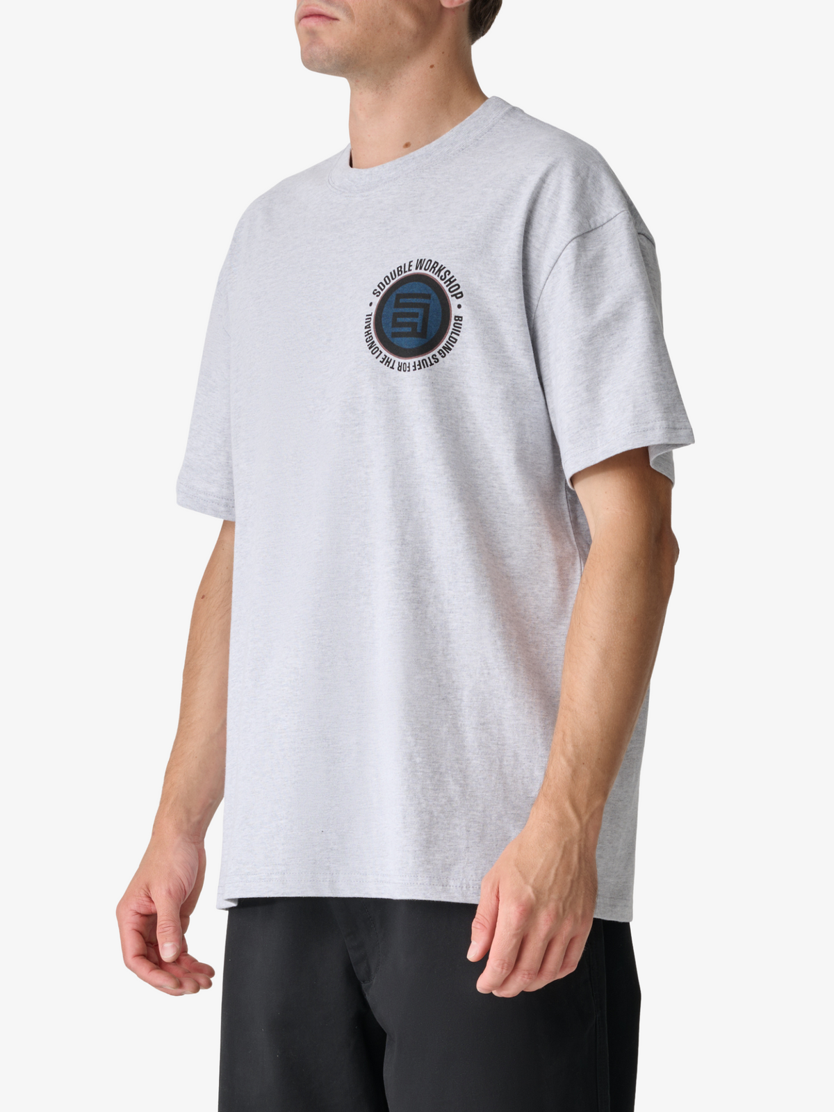 S-Double Workshop Dot Short Sleeve Tee | Ash Heather