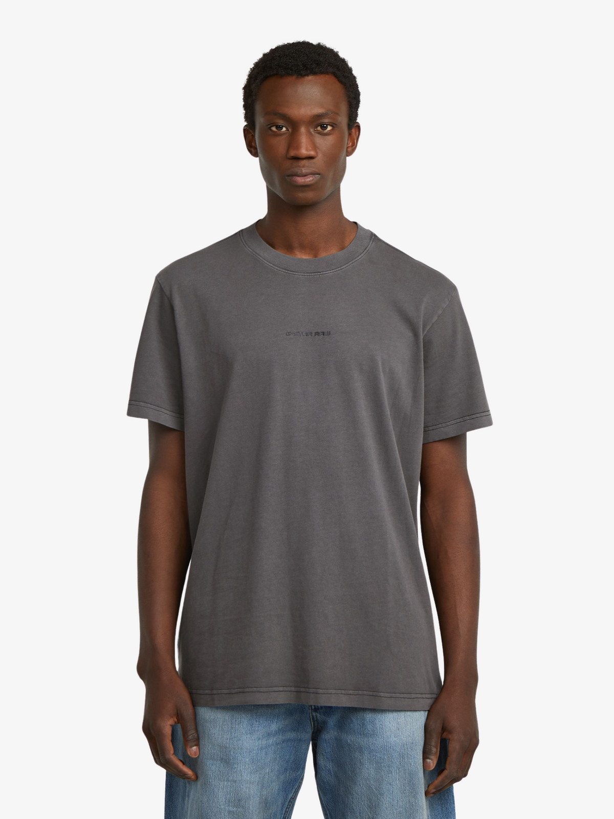 G-Star Overdyed Center Chest T-Shirt | Dk Black Gd
