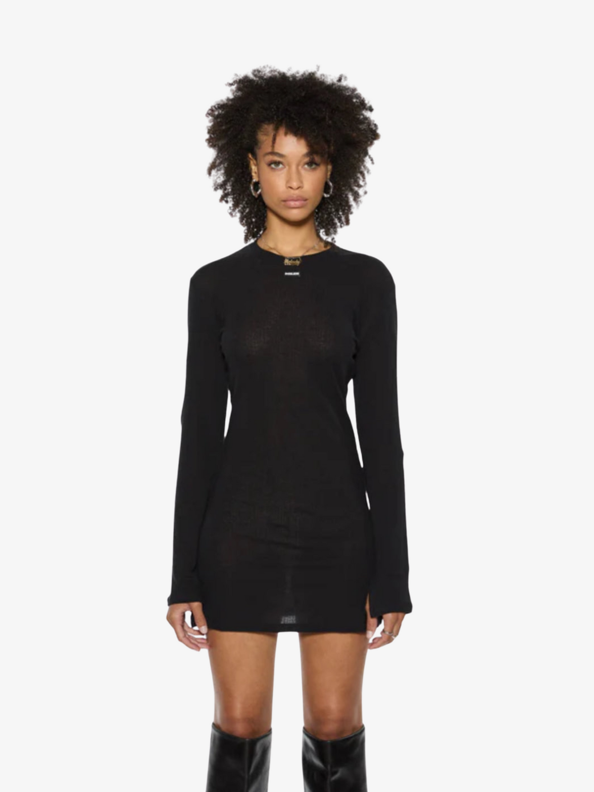Ksubi Crawford Long Sleeve Mini Dress | Black