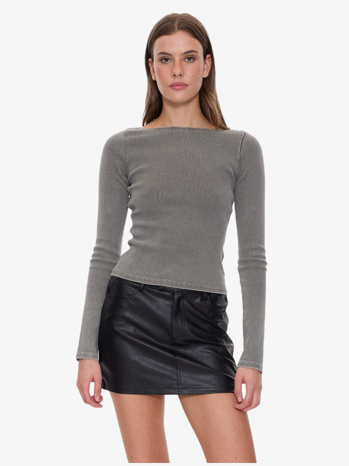 Thrills Hyperdrive Rib Top | CHARCOAL ROSE