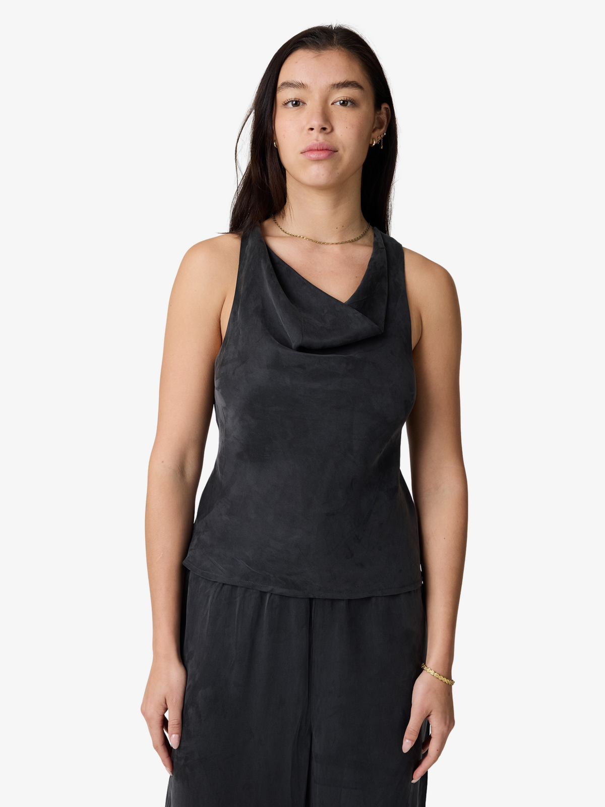 MSE Embellished Cupro Top | Black