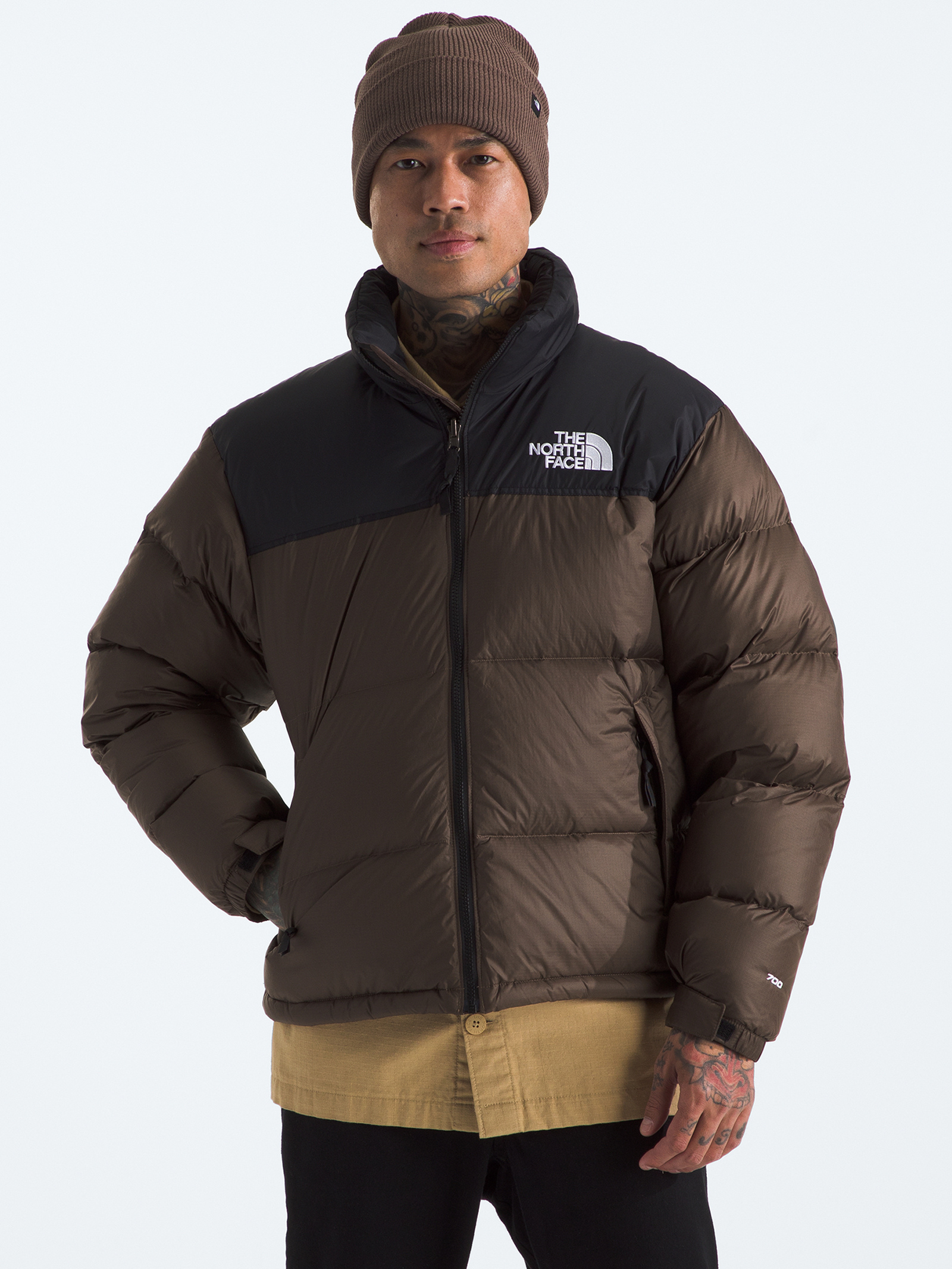 The North Face Mens 1996 Retro Nuptse Smokey Brown/Tnf Black