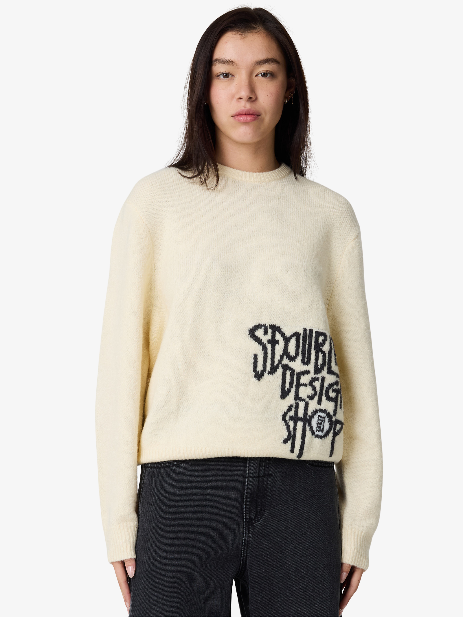 Placement Knit Womens Sweater