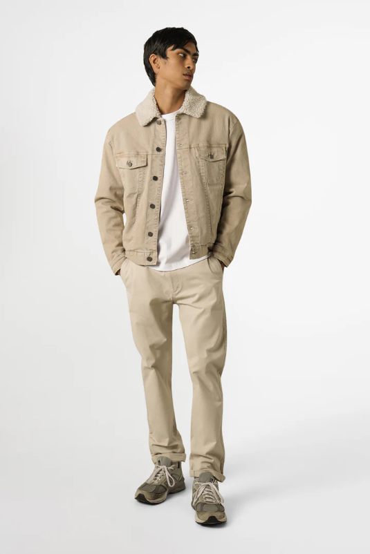 Article One Niko Denim Sherpa Jacket | Vintage Stone