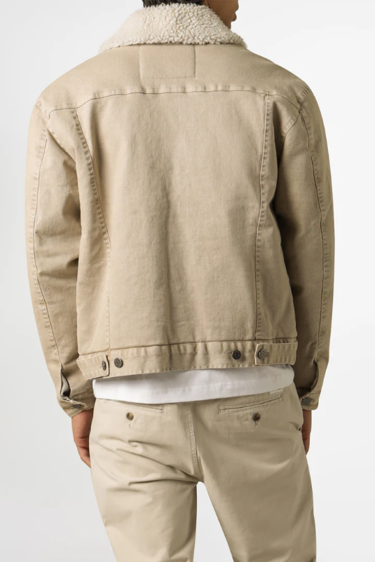 Article One Niko Denim Sherpa Jacket | Vintage Stone