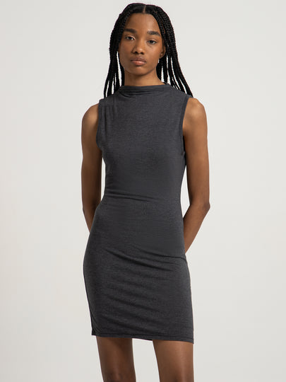 Ambroise Tank Dress in Charcoal Marle