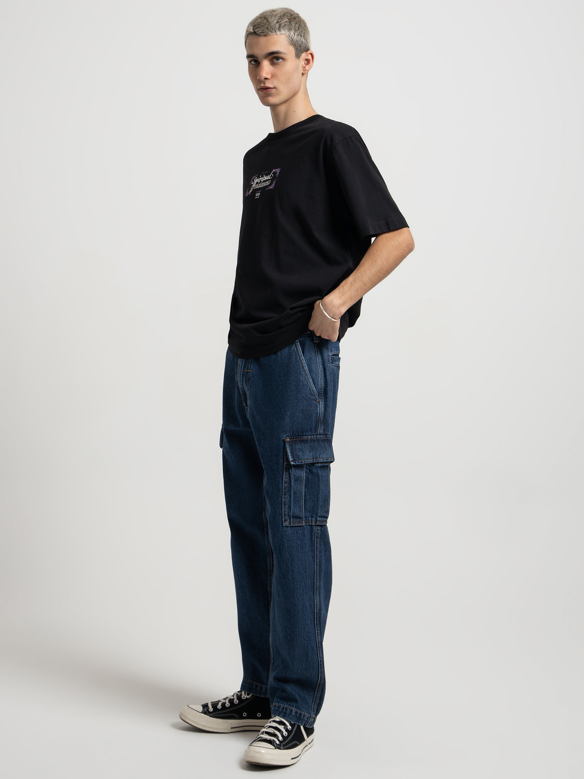 Thrills Future Guidance Over Size Fit T-Shirt | Black