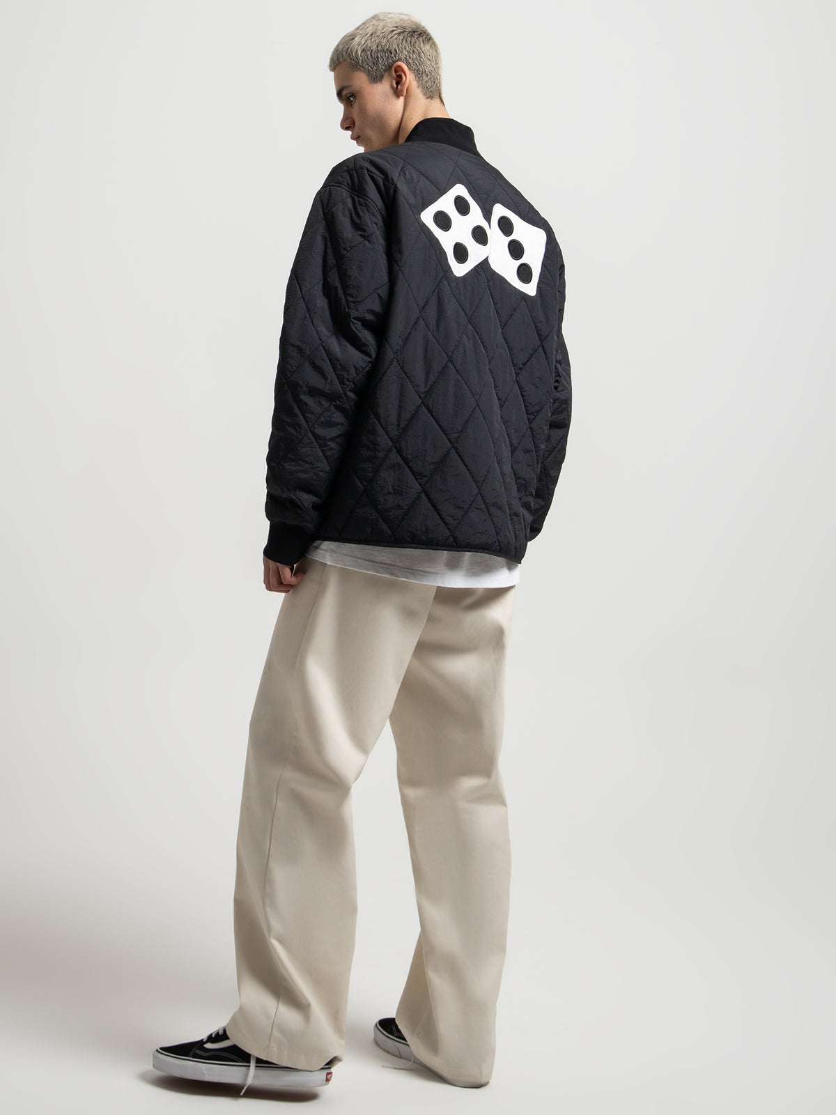 Dice Quilted Jacket in Black
