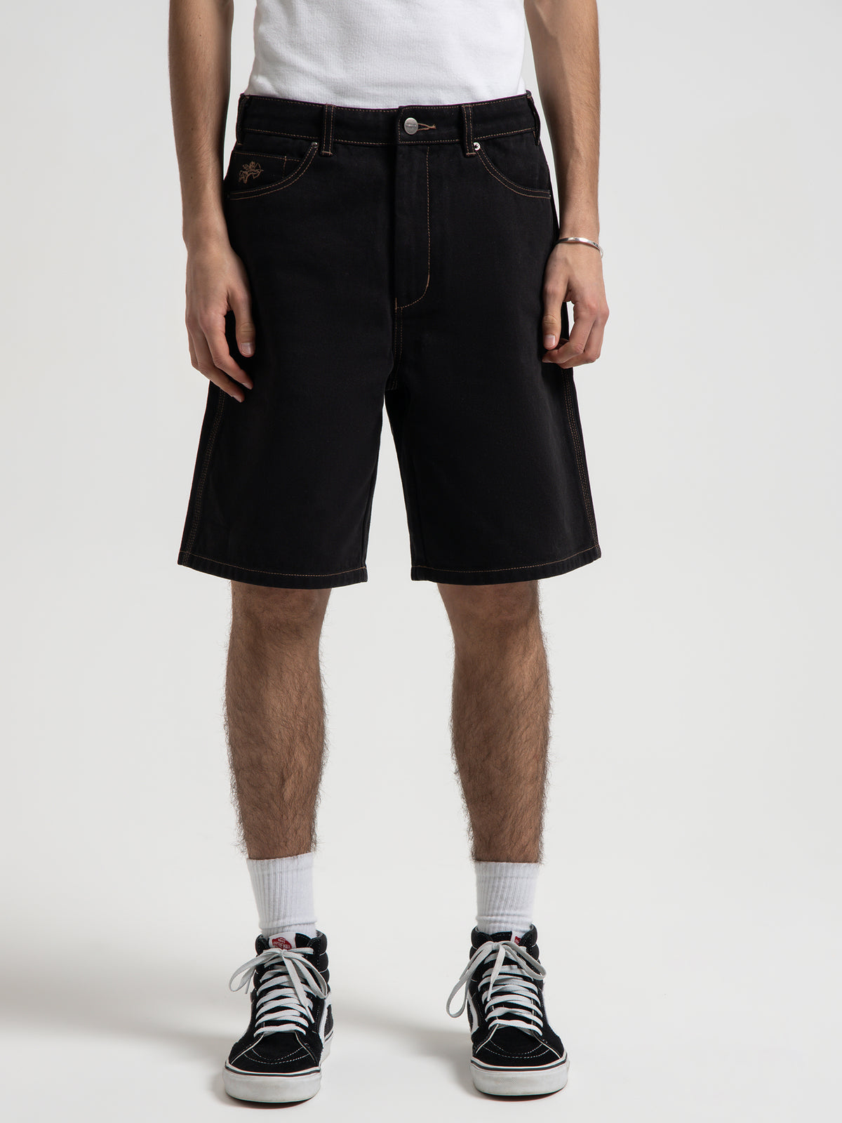 Lounger Denim Shorts in Black