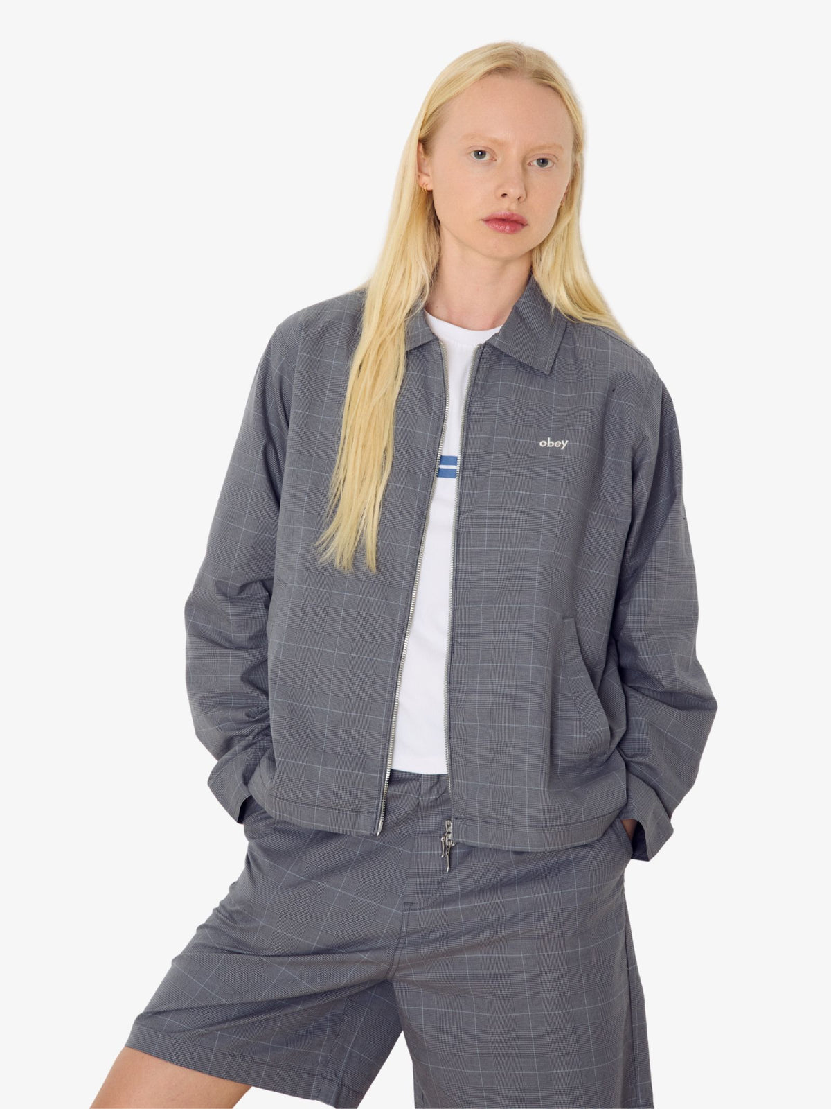 Obey Olivia Plaid Jacket | Grey Plaid