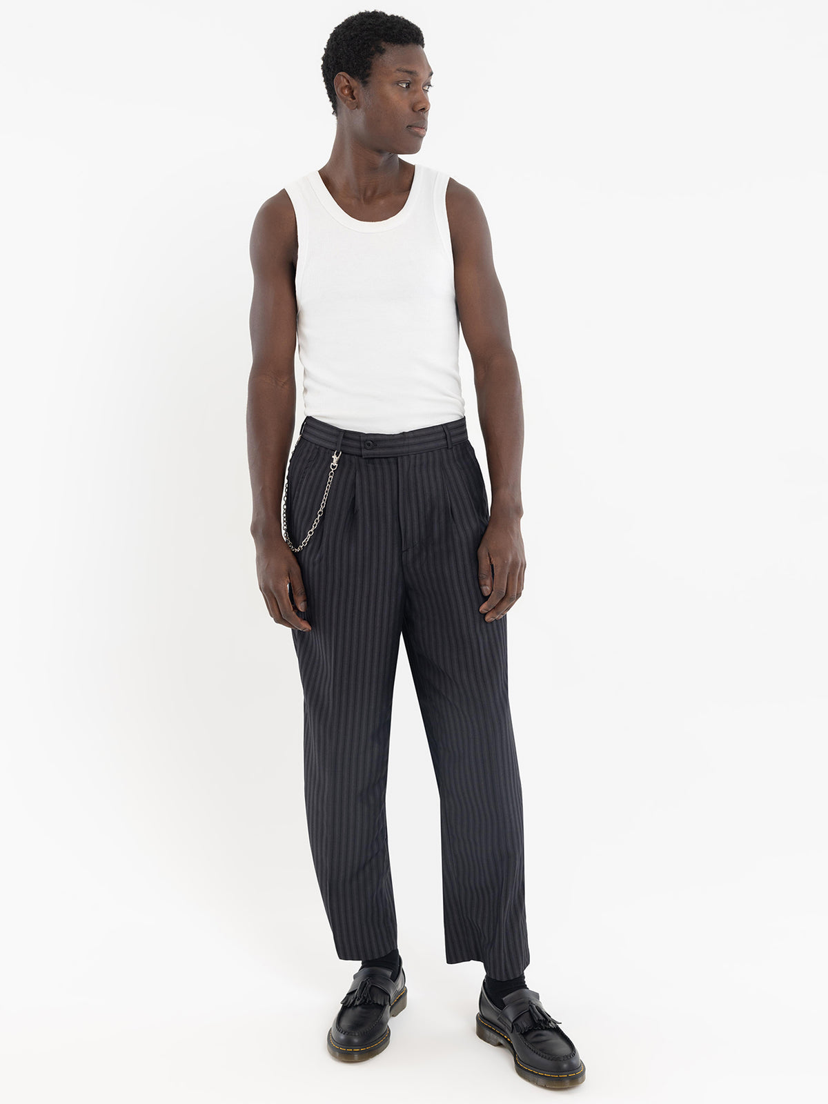 Worship Ticktock Pleated Pant | Charcoal