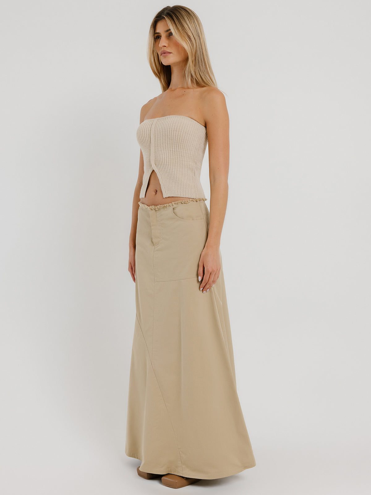 Beyond Her Tahni Maxi Skirt | Sand