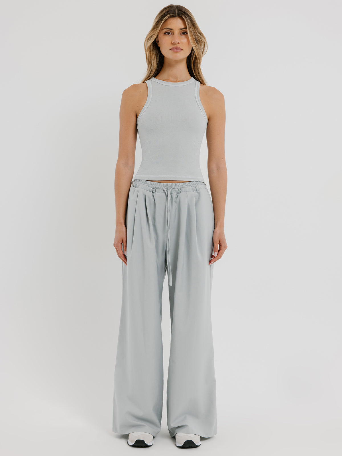 Beyond Her Dahlia Stitch Tank Top | Icy Seafoam