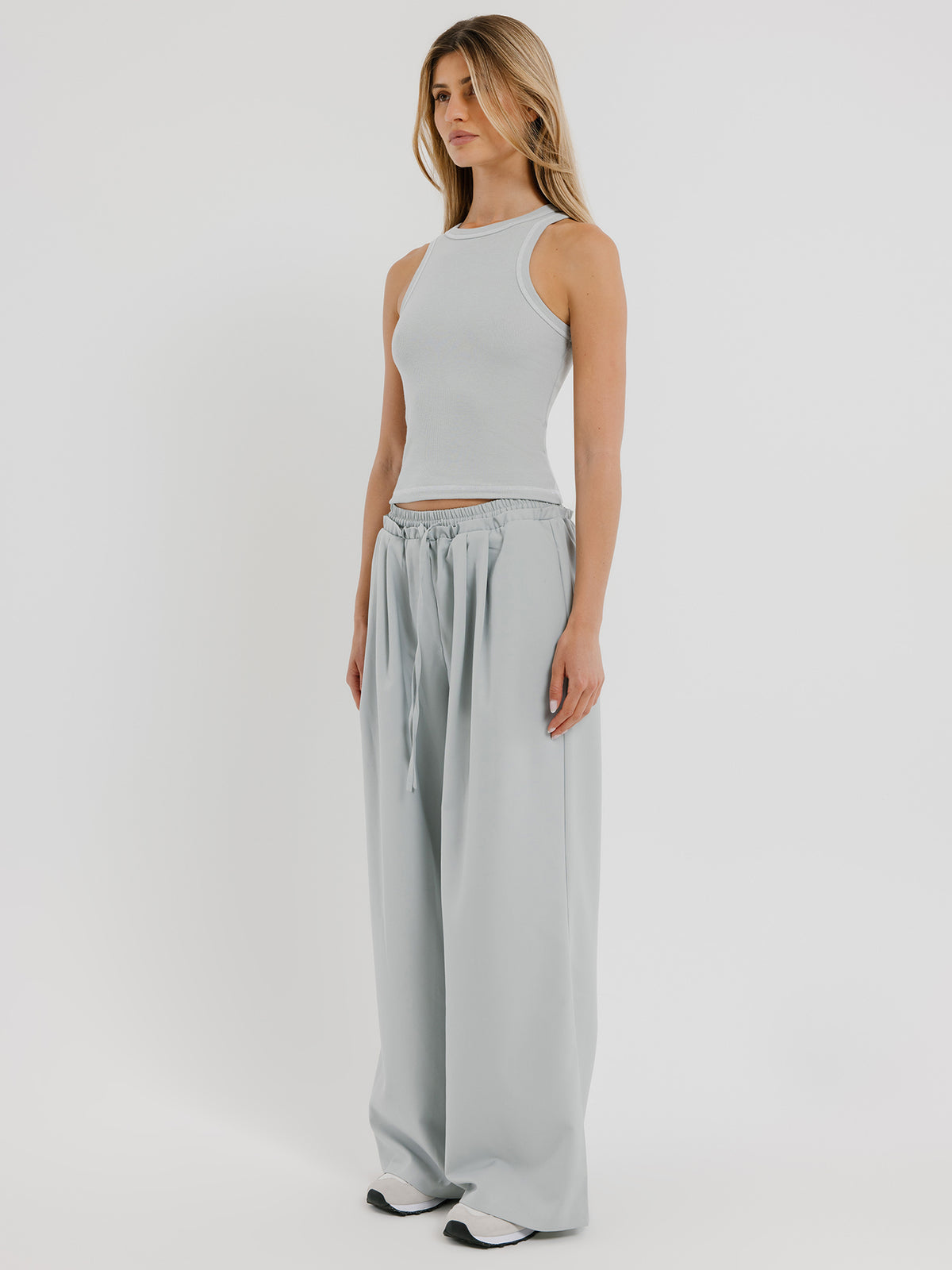 Beyond Her Dahlia Stitch Tank Top | Icy Seafoam