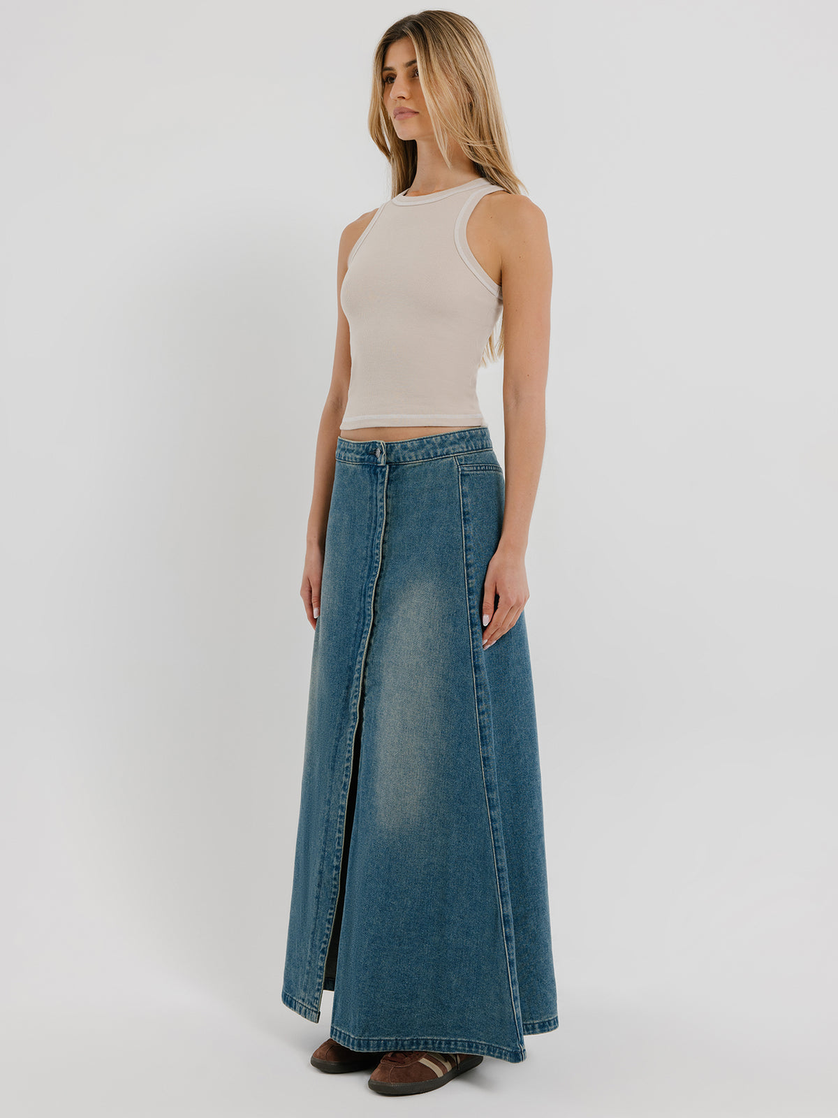 Beyond Her Dahlia Stitch Tank Top | Oak