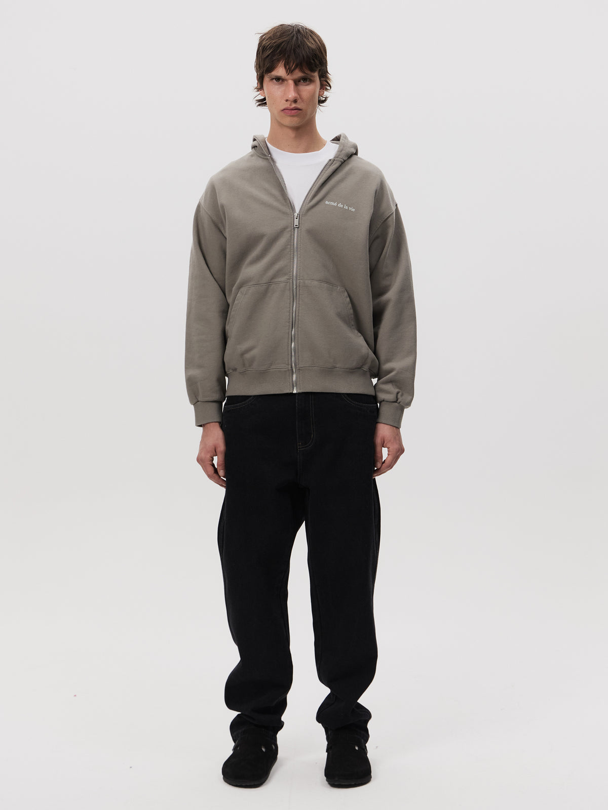 ADLV Basic Bio Washing Hoodie Zip Up | COCOA