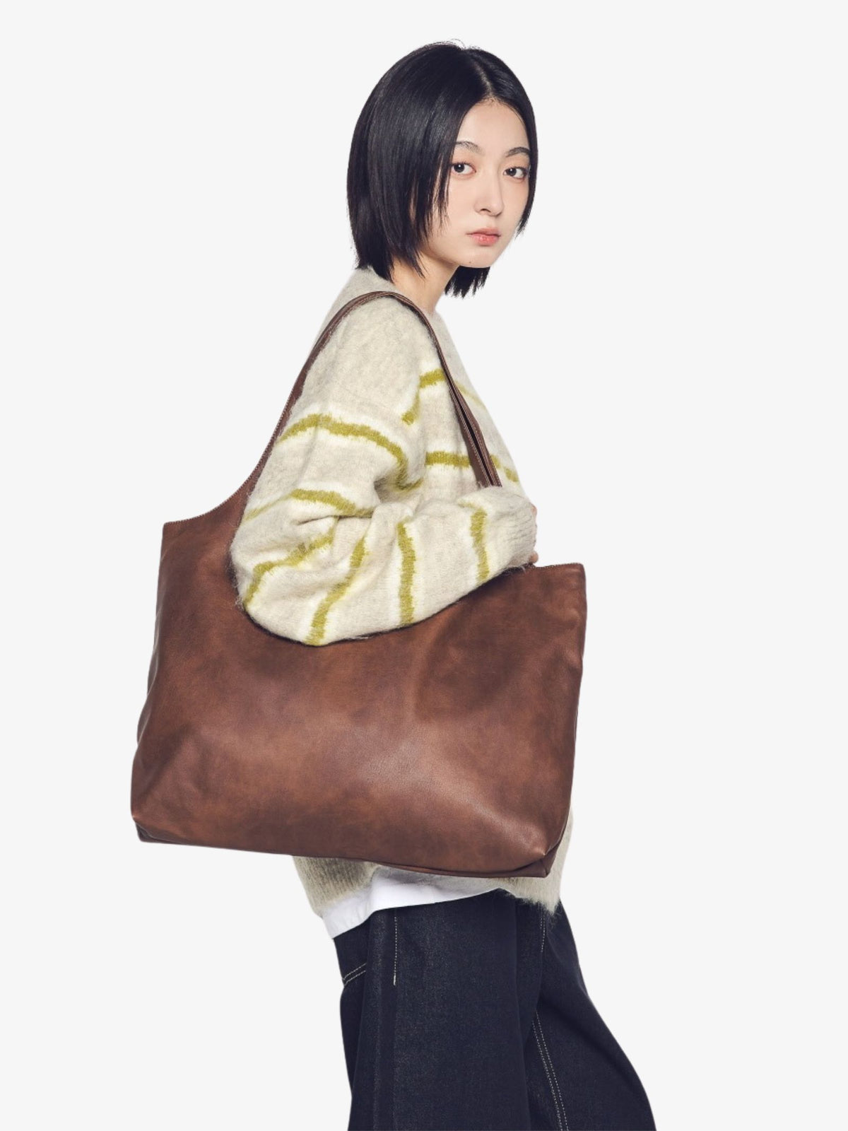 ADLV Go Point Vegan Leather Shopper Bag | Brown