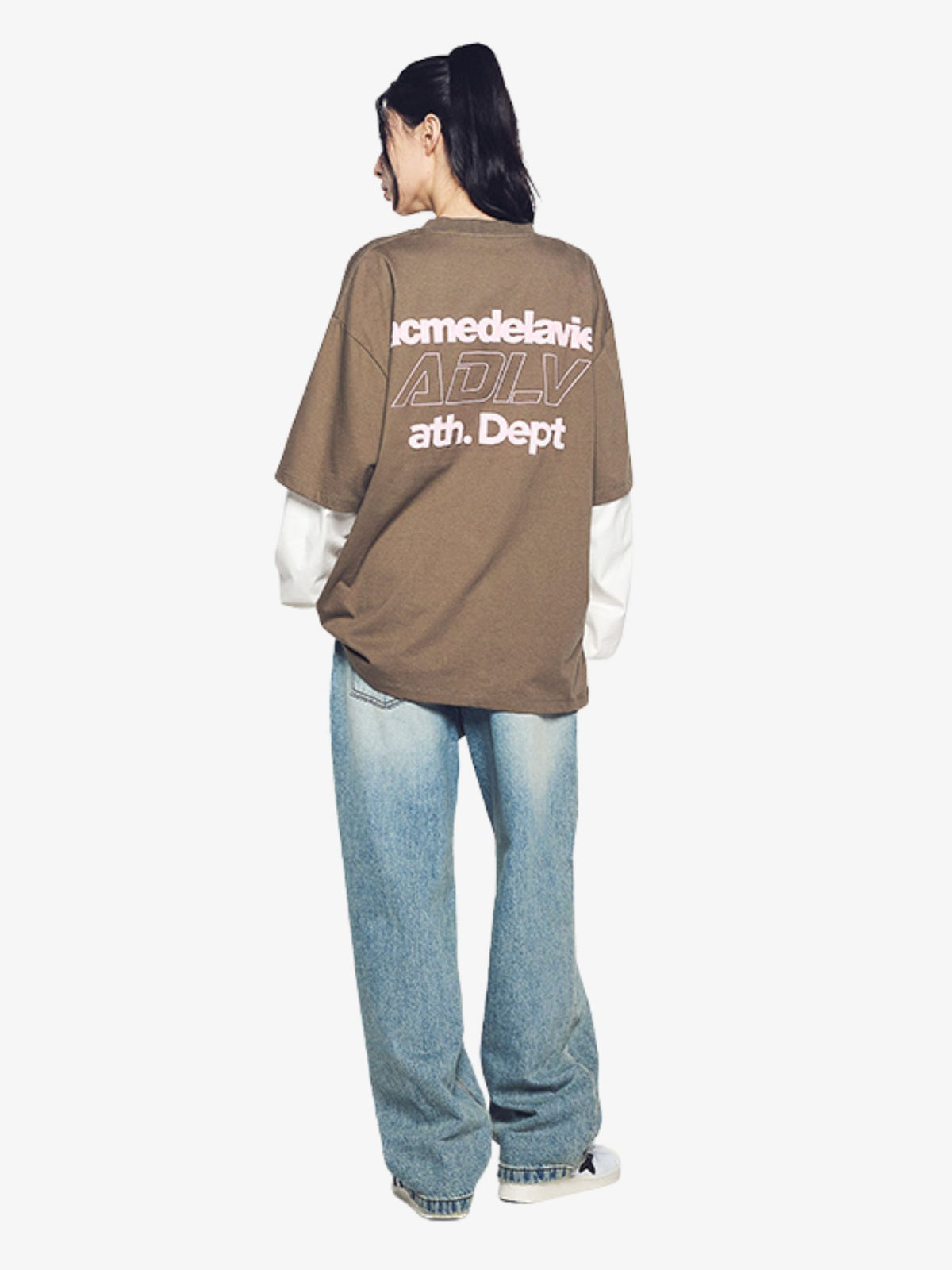 ADLV Double Layer Long Sleeve T-Shirt | Ash Brown