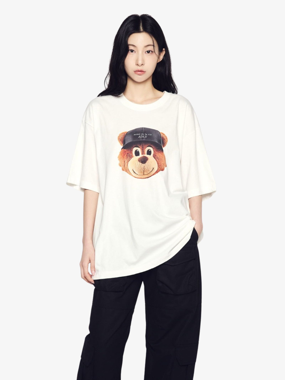 ADLV 3D Ac Bear Face T-Shirt | Cream