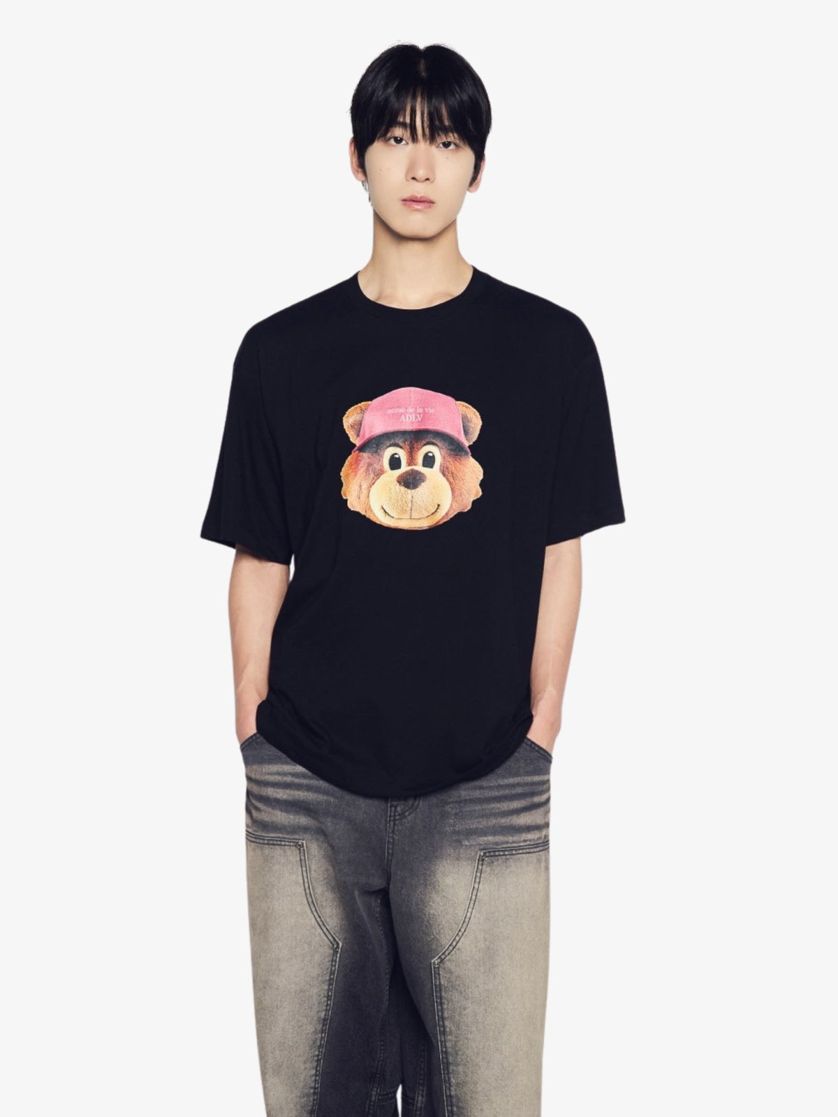 ADLV 3D Ac Bear Face T-Shirt | Black