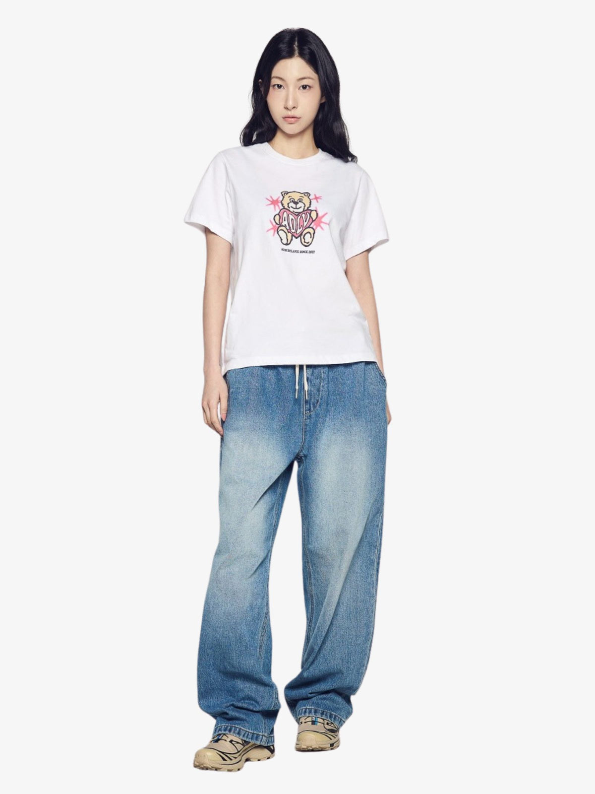 ADLV Women's Ac Bear Heart T-Shirt | White