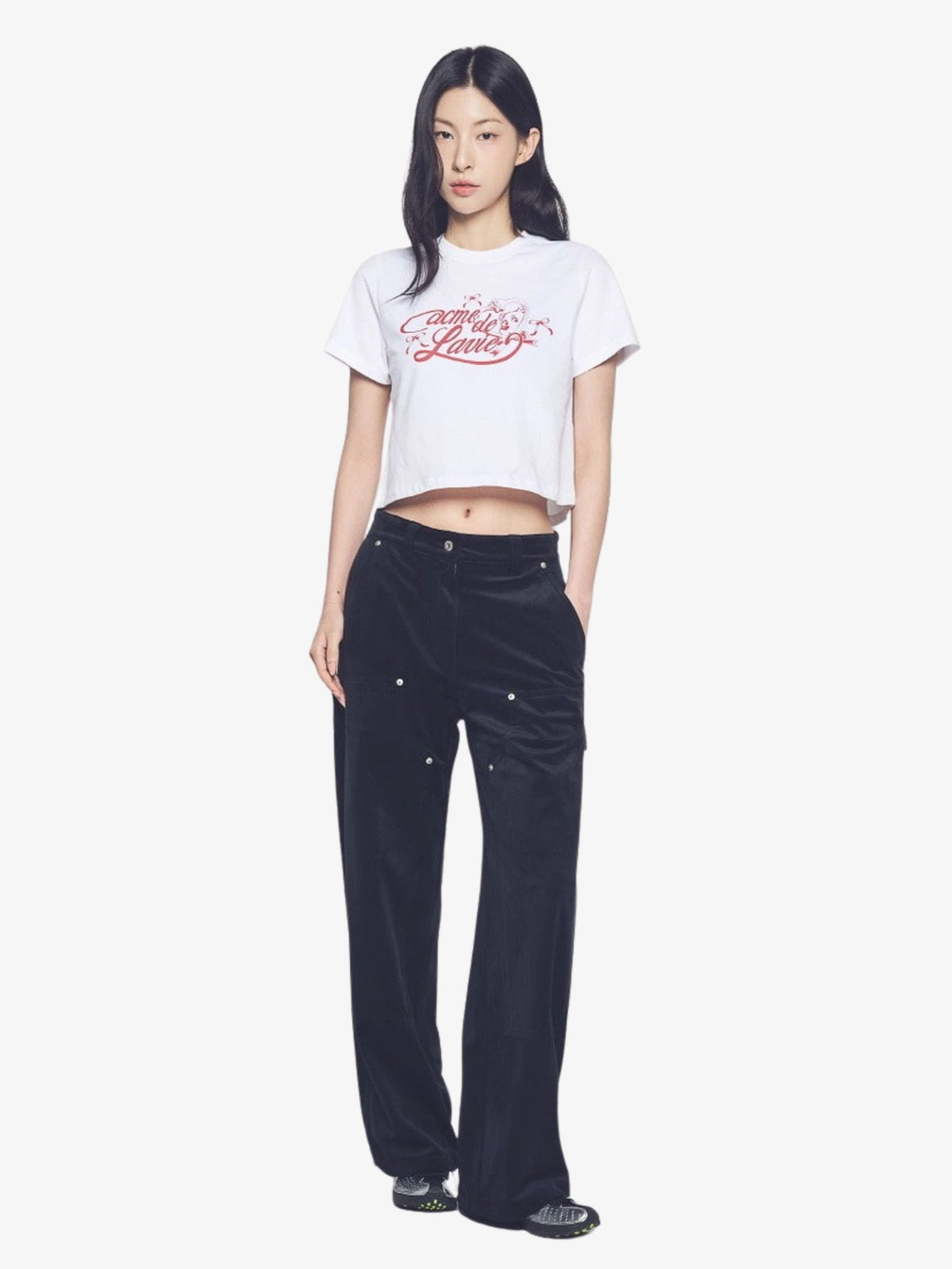 ADLV Women's Mirror Ac Bear Crop T-Shirt | White