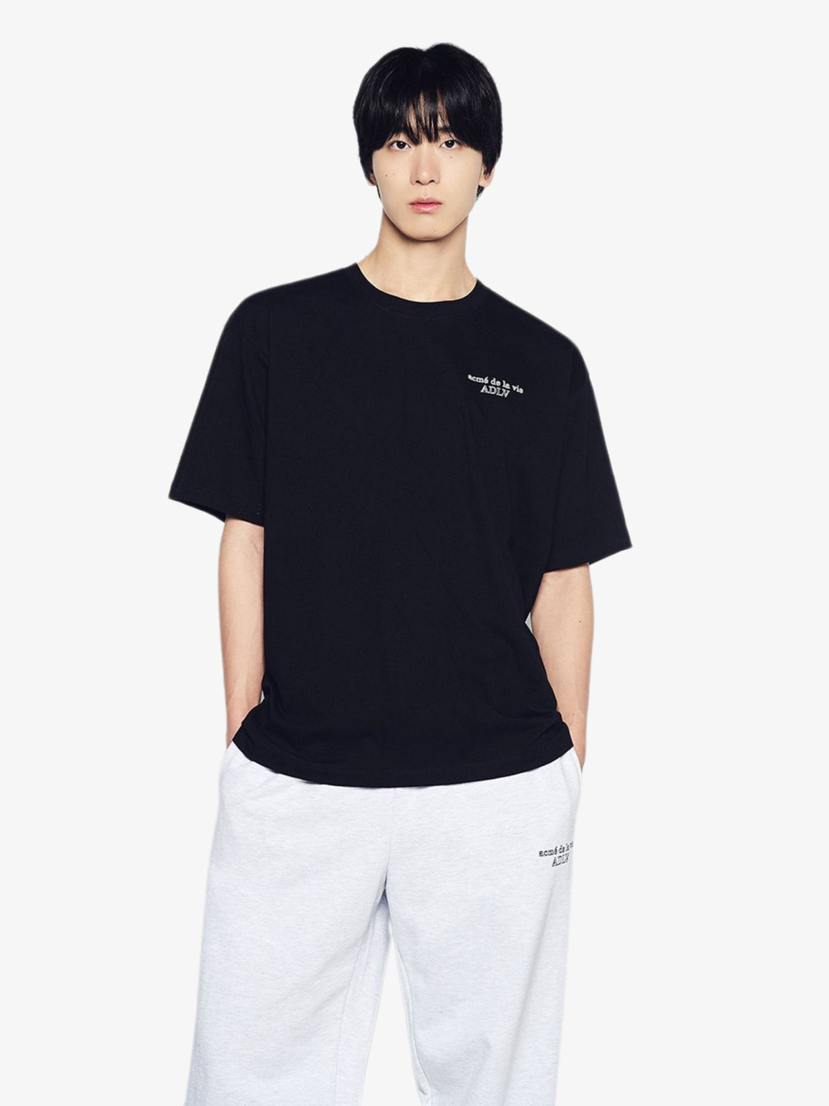 ADLV Border Line Basic Logo T-Shirt | Black