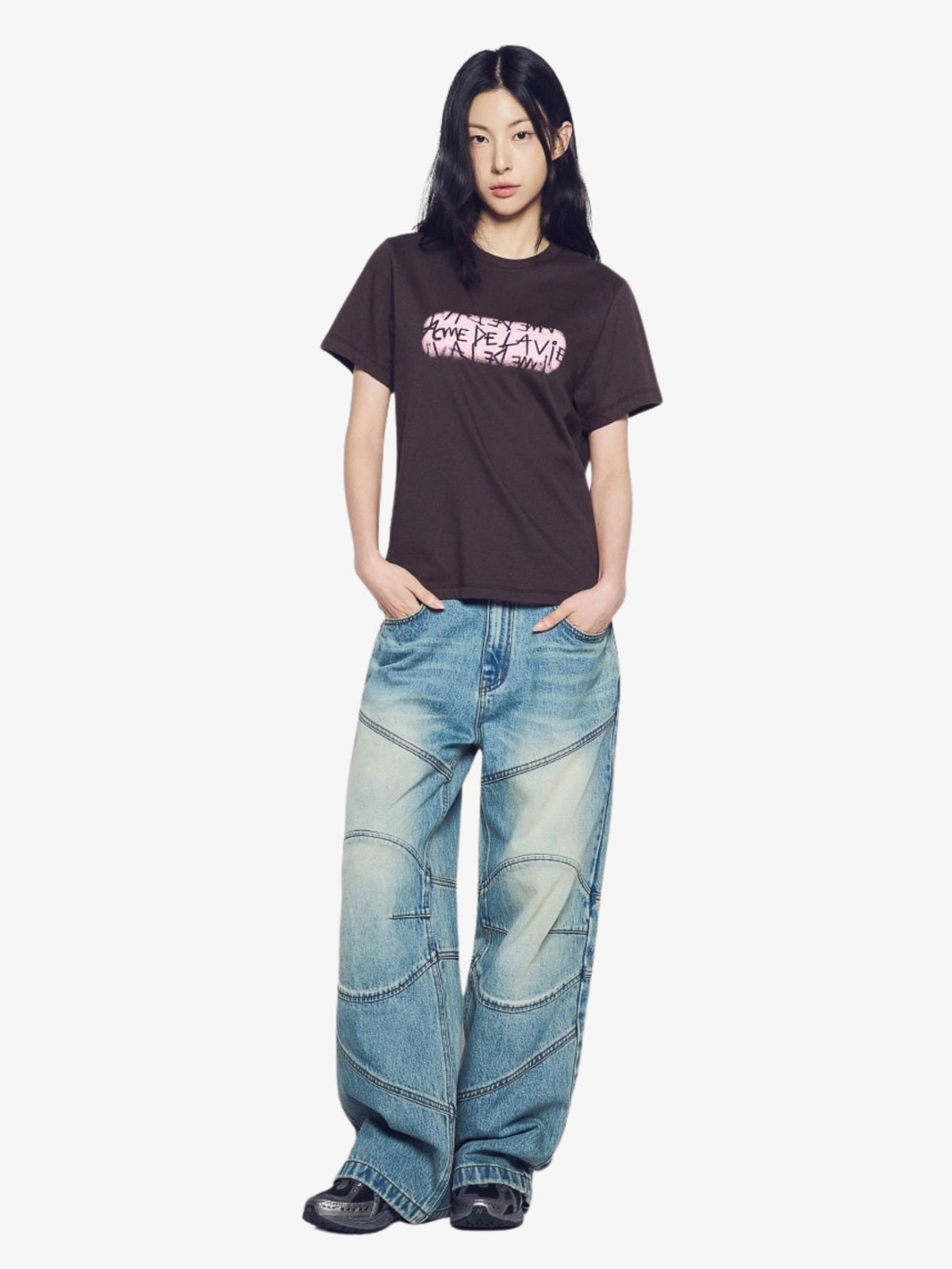 ADLV Woman's Ellipse Logo T-Shirt | Deep Brown